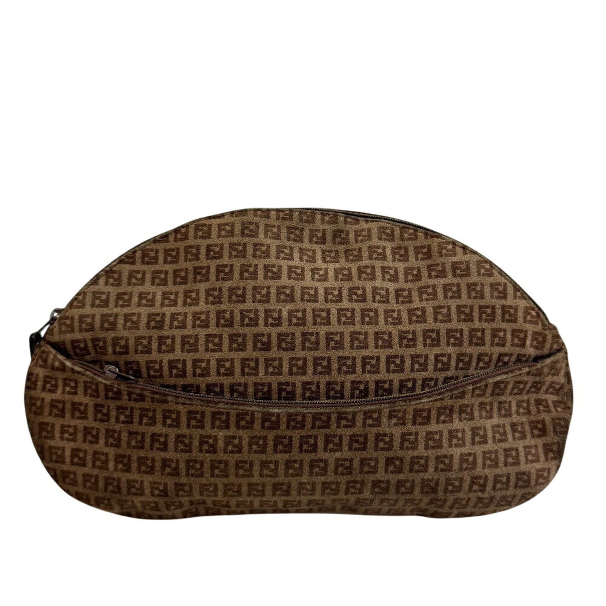 Fendi Brown Suede Clutch Bag Pouch (Pre-Owned)
