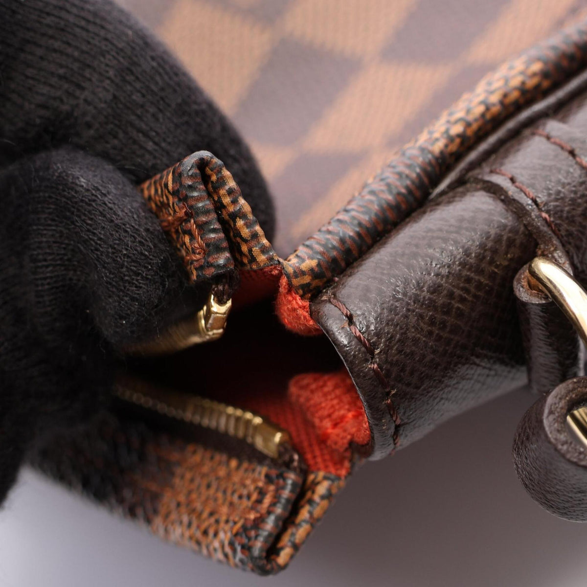 Louis Vuitton Brown Damier Canvas Coated Canvas Leather Handbag (Pre-Owned)