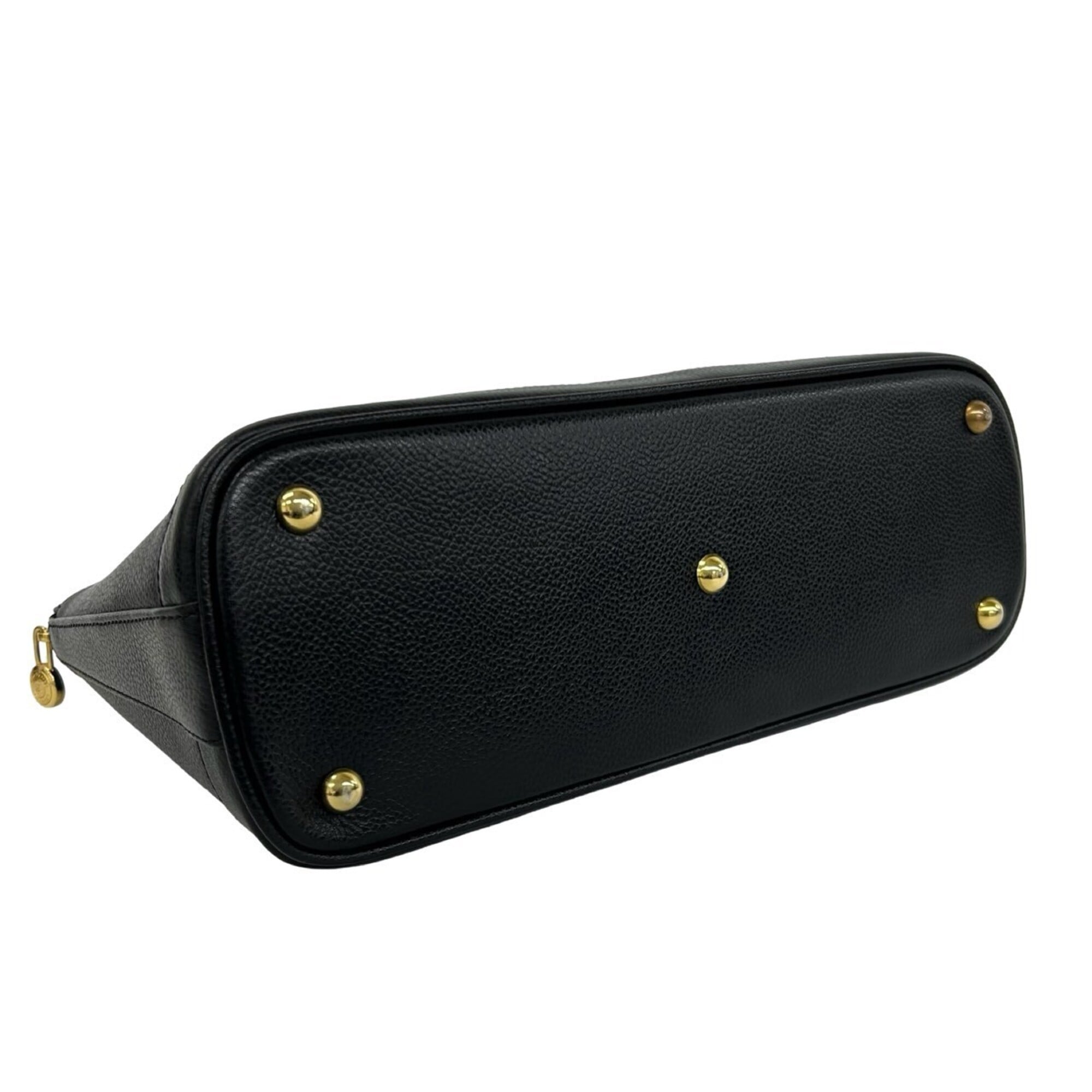 Burberry Black Leather Handbag Shoulder Bag (Pre-Owned)