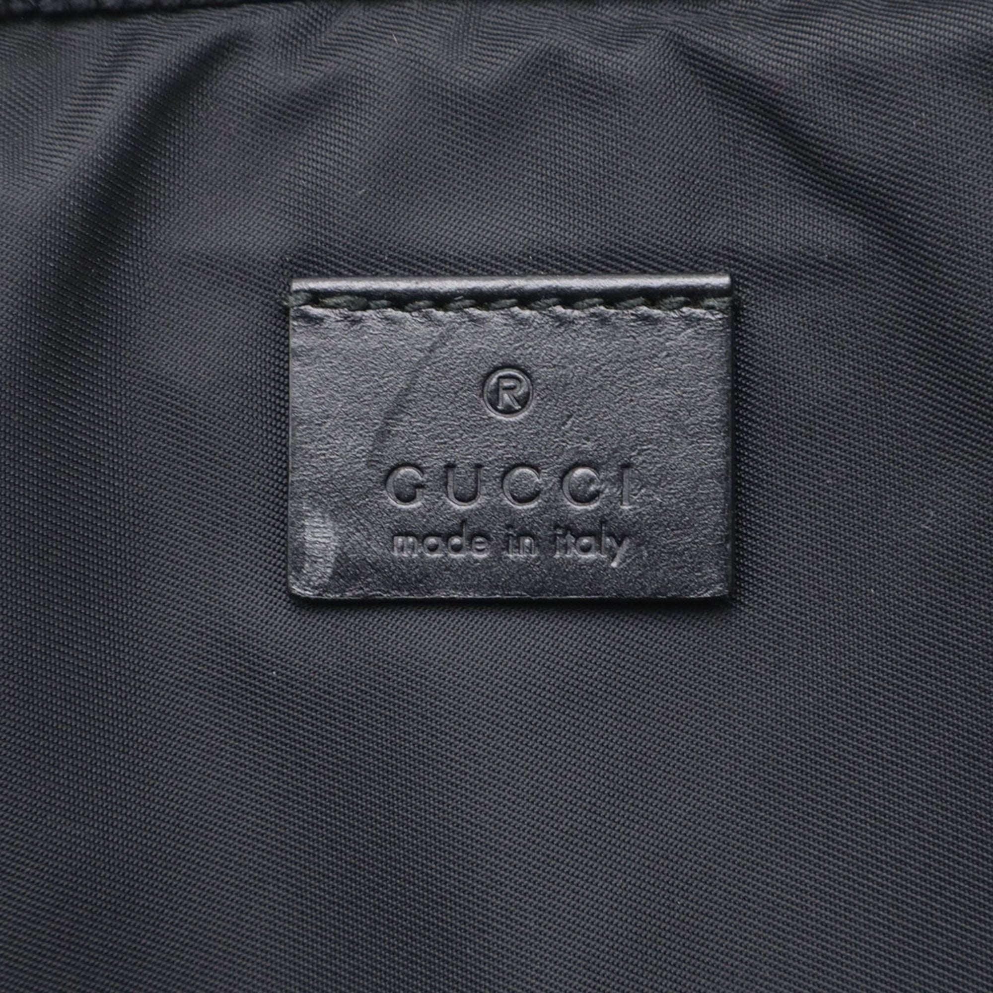 Gucci Black Multi-Color Nylon Canvas Clutch Bag (Pre-Owned)