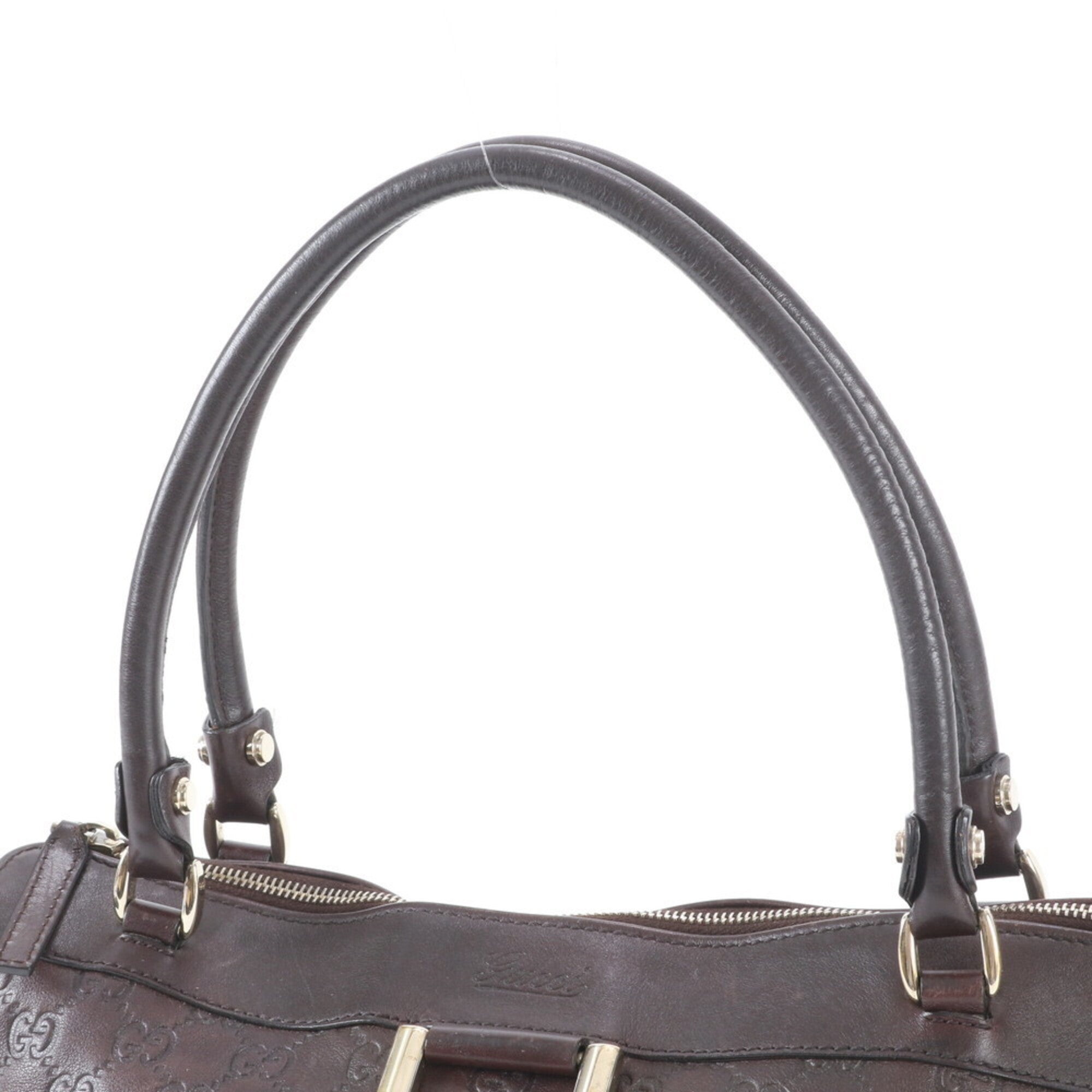 Gucci Abbey Brown Leather Handbag Tote Bag (Pre-Owned)