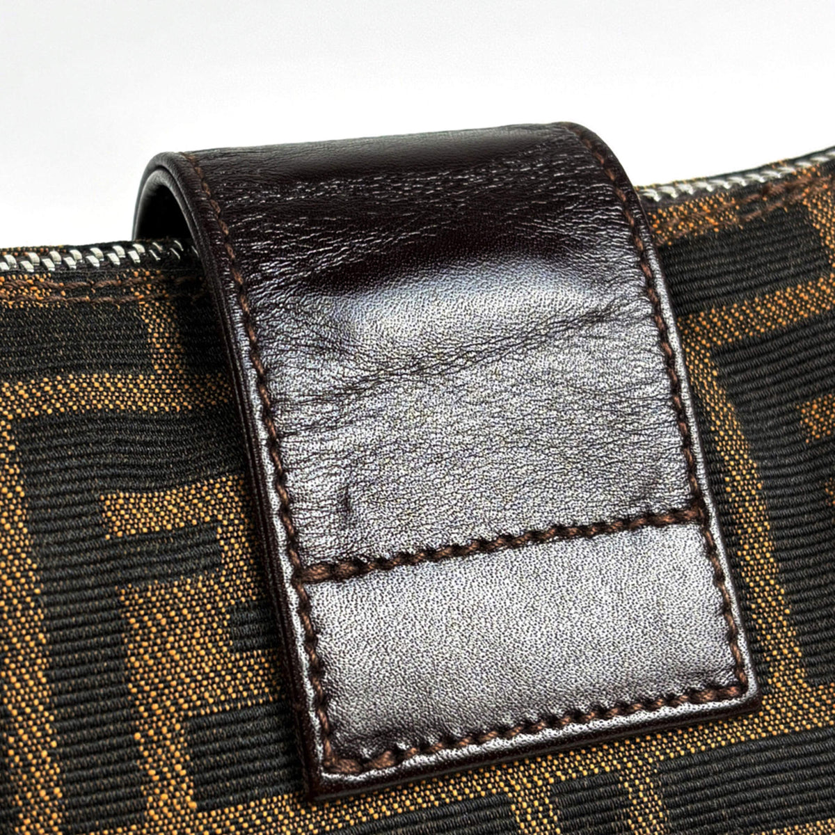 Fendi Brown Canvas Leather Shoulder Bag (Pre-Owned)
