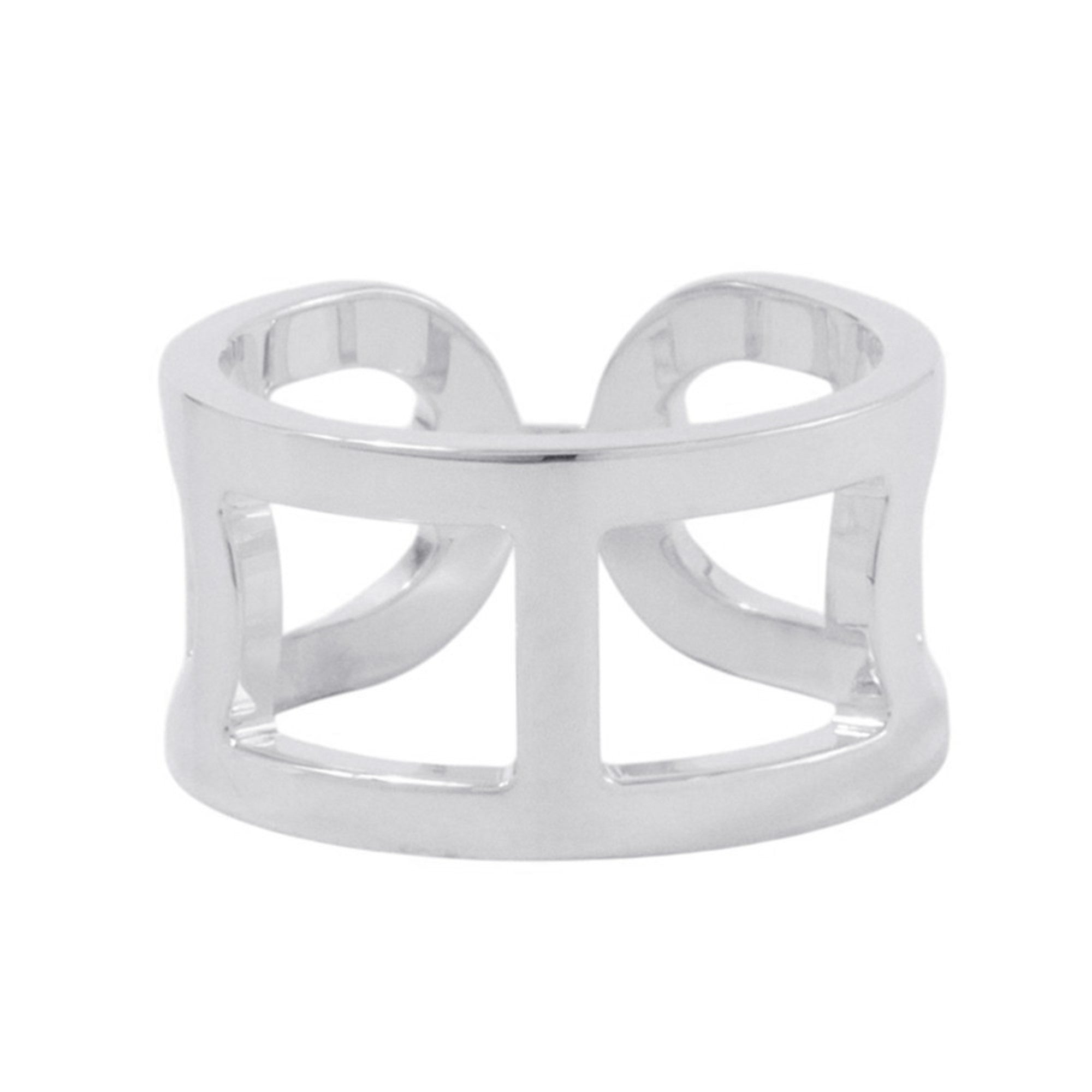 Hermes Silver 925 Band Ring (Pre-Owned)
