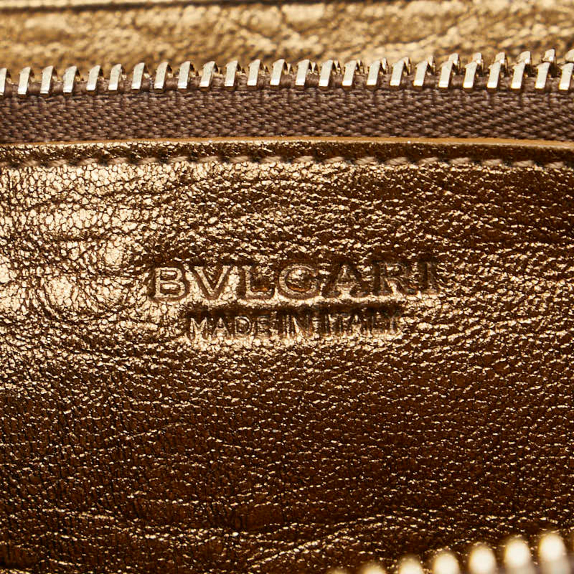 Bvlgari Collezione Gold Leather Long Wallet (Bi-Fold) (Pre-Owned)