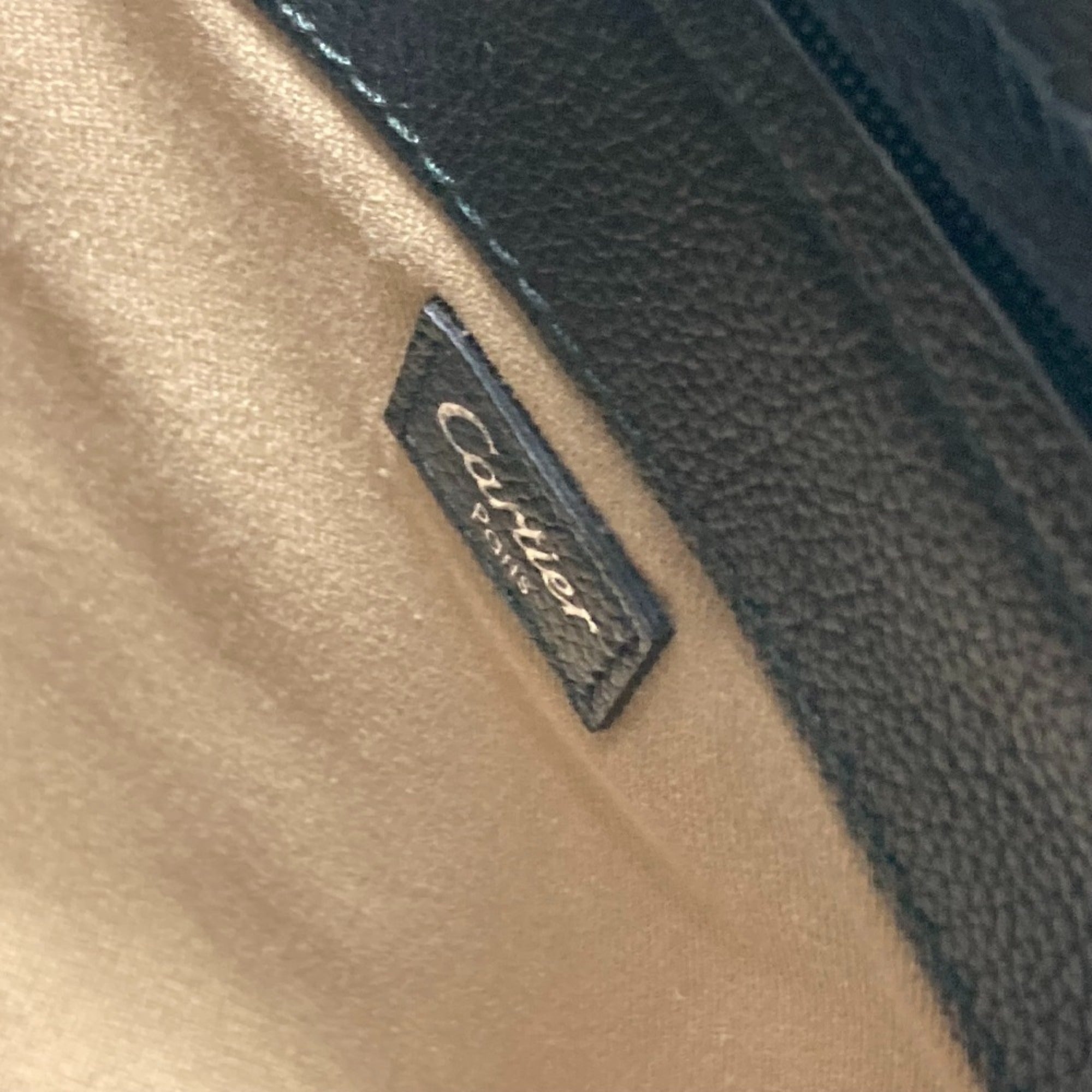 Cartier Marcello Black Leather Shoulder Bag Tote Bag (Pre-Owned)
