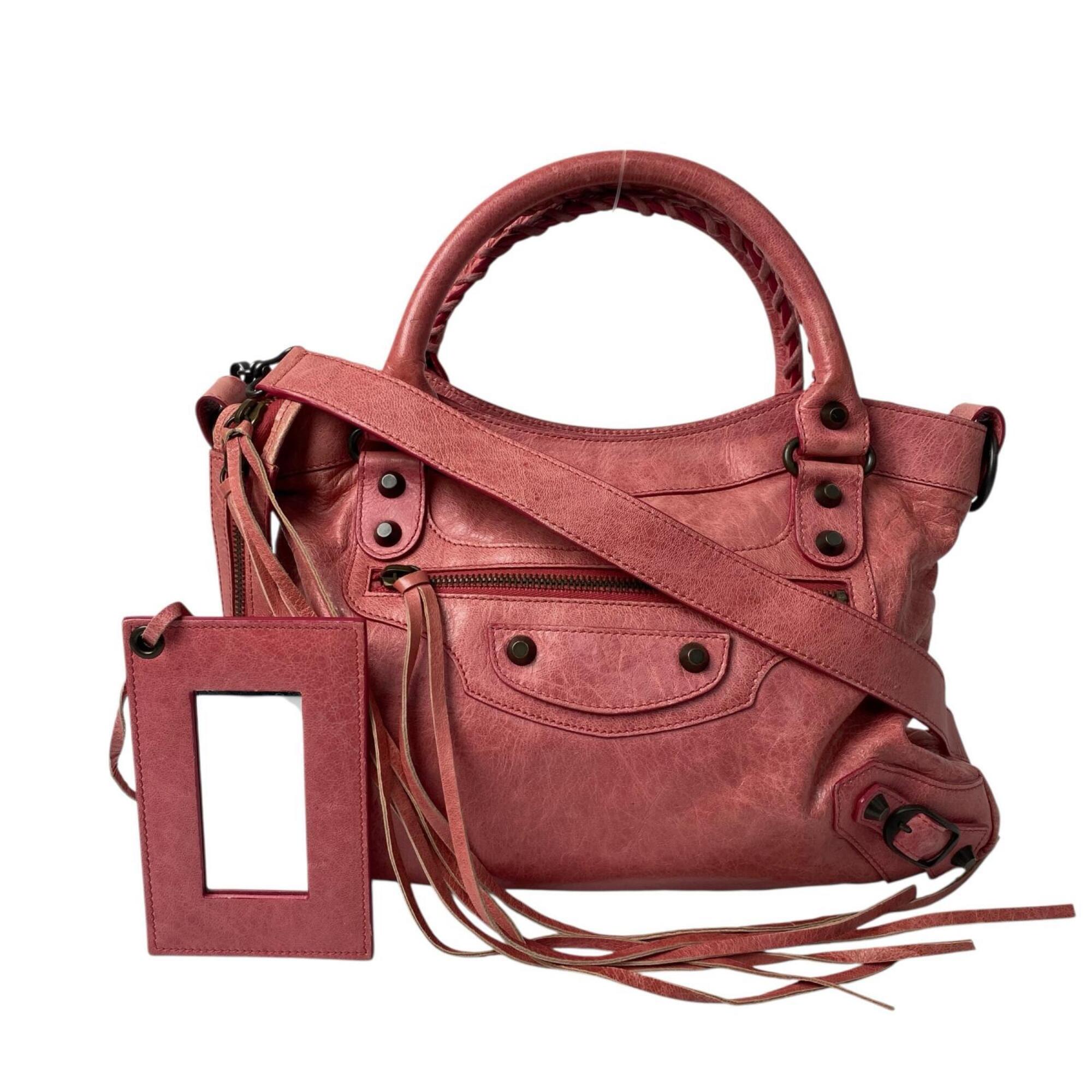 Balenciaga Pink Leather Handbag Shoulder Bag (Pre-Owned)