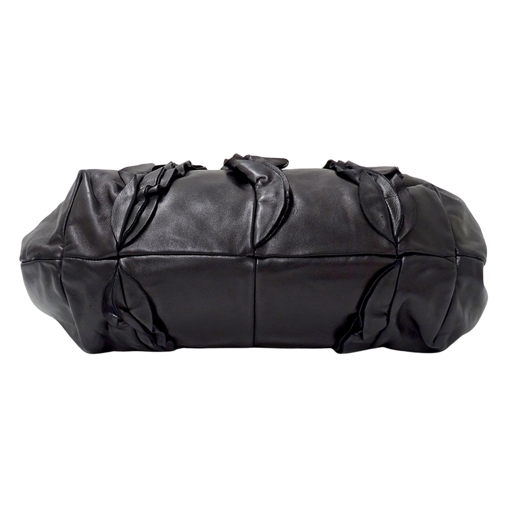 Prada Black Leather Handbag Tote Bag (Pre-Owned)