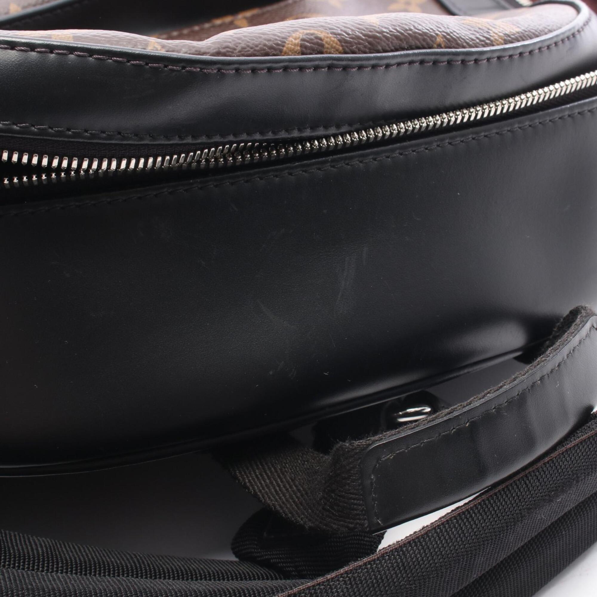 Louis Vuitton Black Brown Pvc Coated Canvas Leather Backpack Handbag (Pre-Owned)
