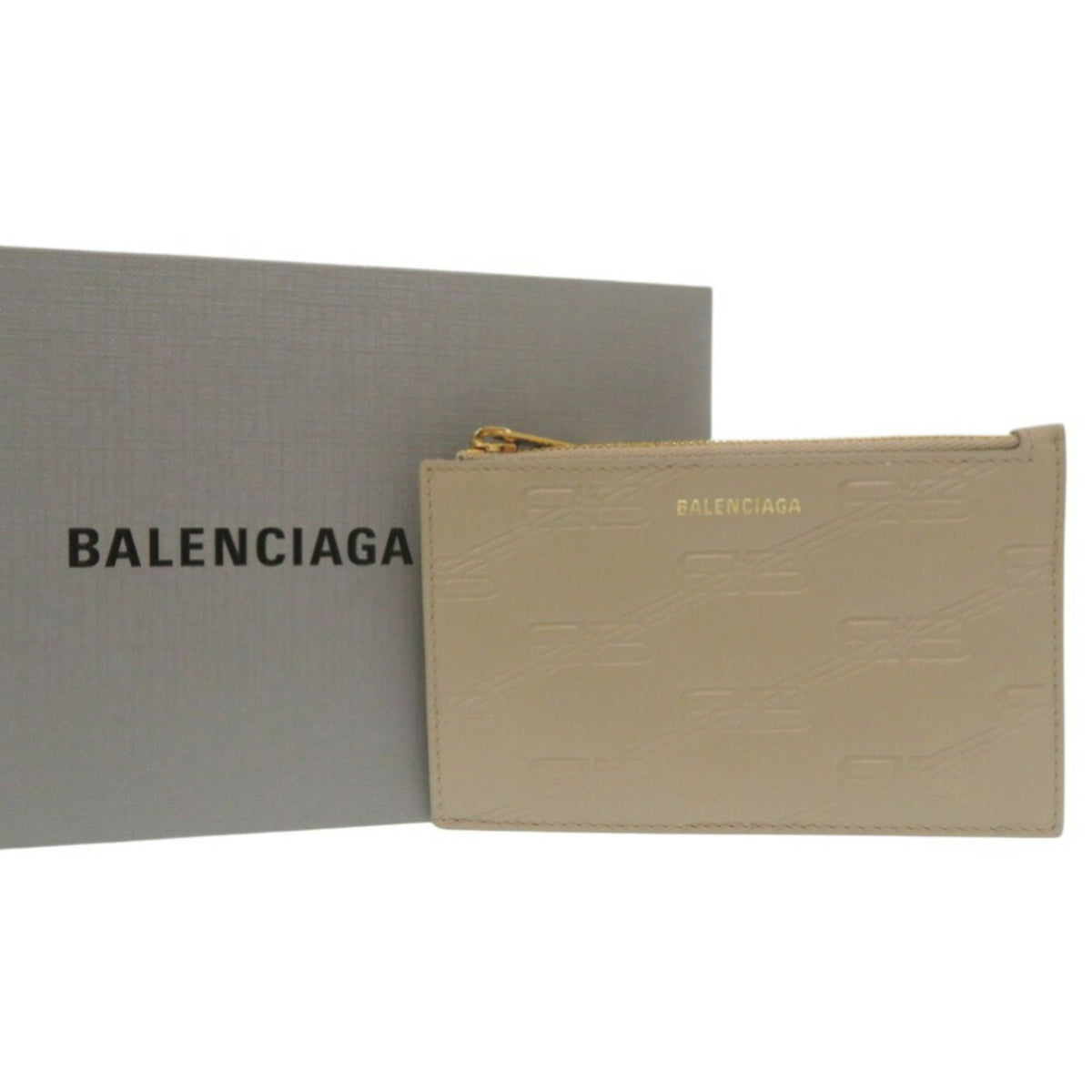 Balenciaga Beige Leather Coin Purse/Coin Case (Pre-Owned)