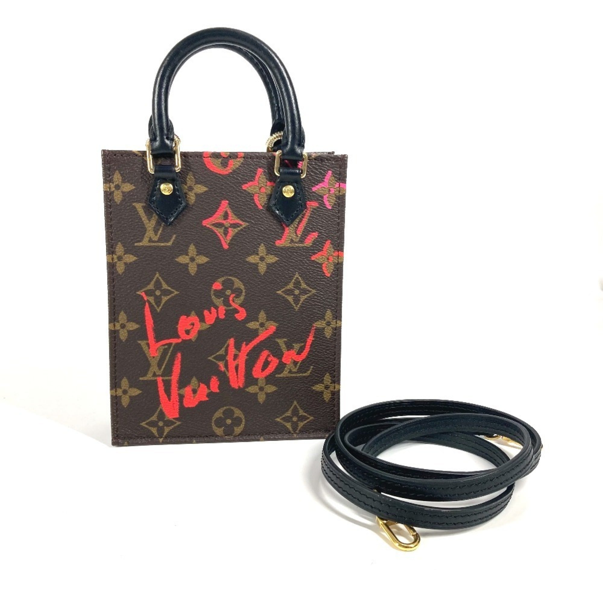 Louis Vuitton Brown Monogram Red Color Monogram Handbag Shoulder Bag (Pre-Owned)