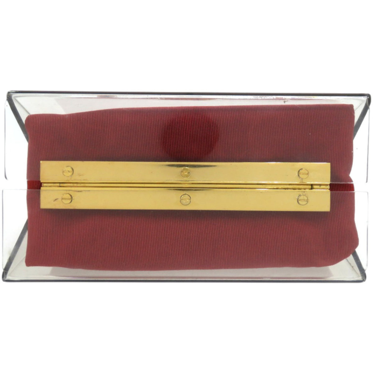 Salvatore Ferragamo Clear Gold Red Color Acrylic Metal Handbag (Pre-Owned)