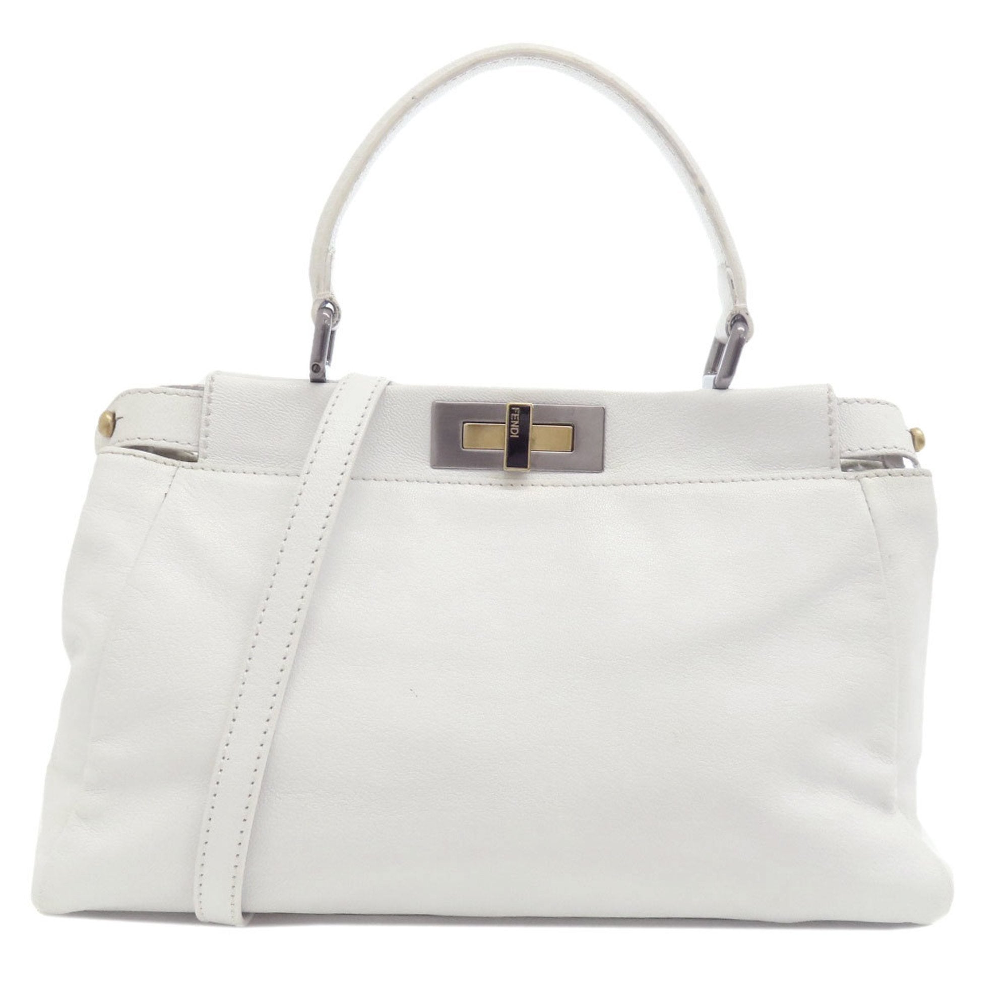 Fendi White Leather Handbag (Pre-Owned)