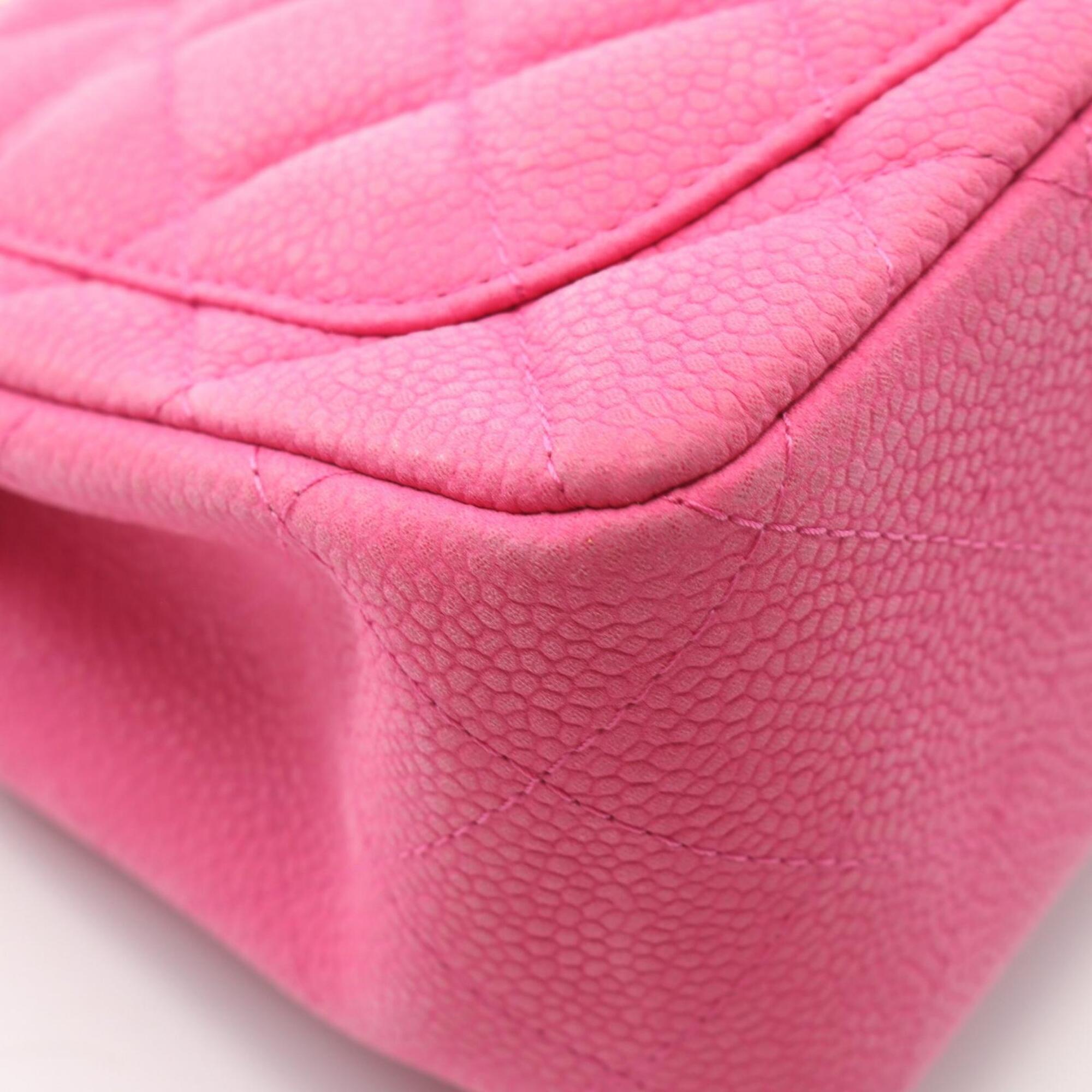 Chanel Pink Grained Calfskin Handbag Shoulder Bag (Pre-Owned)