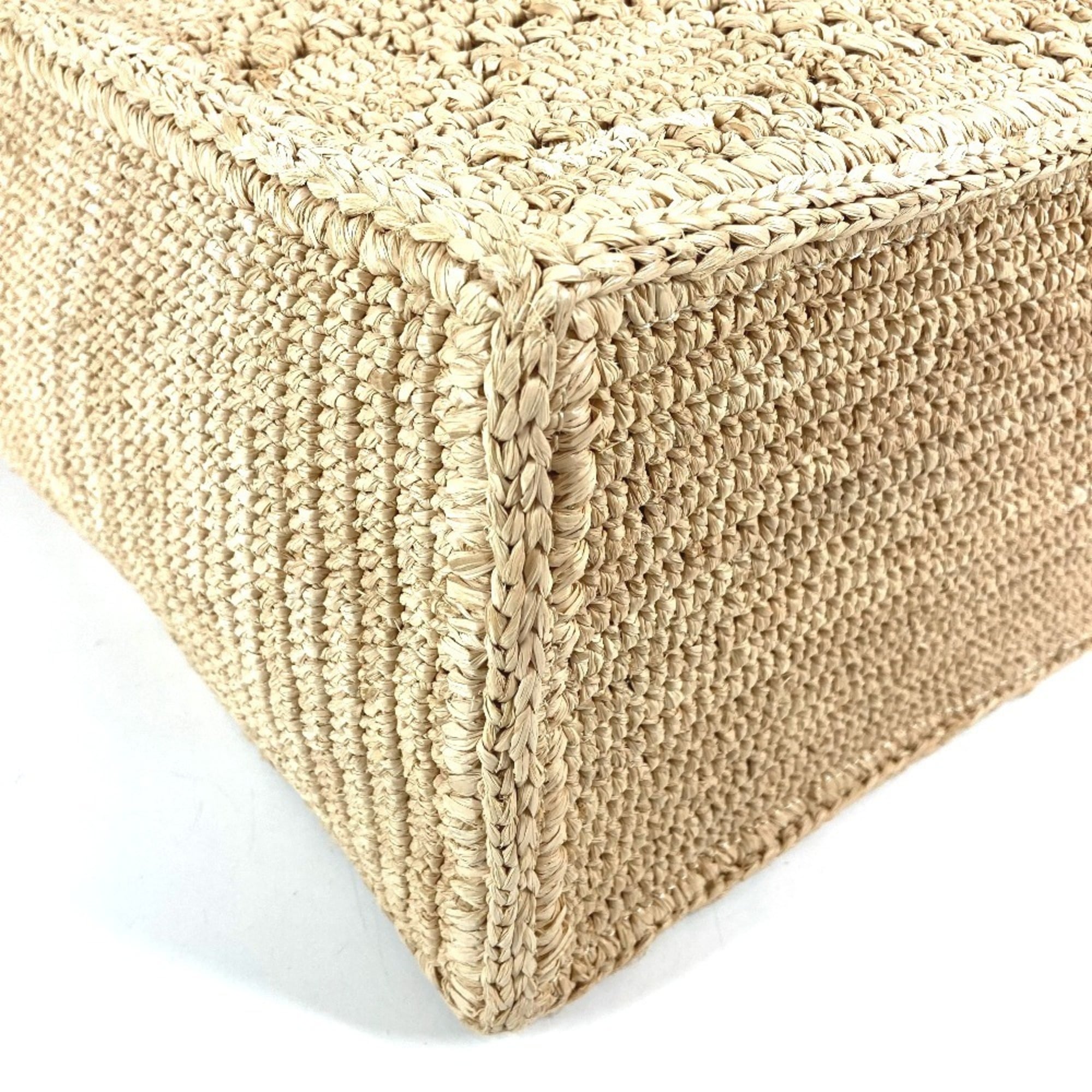 Louis Vuitton Natural Raffia Leather Handbag Shoulder Bag Tote Bag (Pre-Owned)