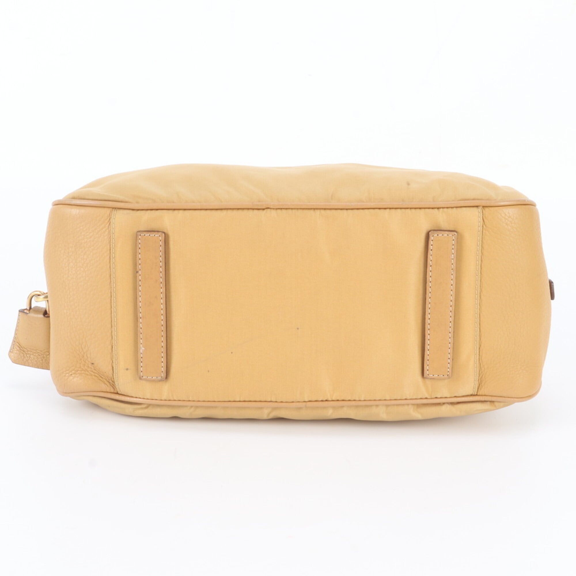 Prada Yellow Nylon Leather Handbag Shoulder Bag Tote Bag (Pre-Owned)