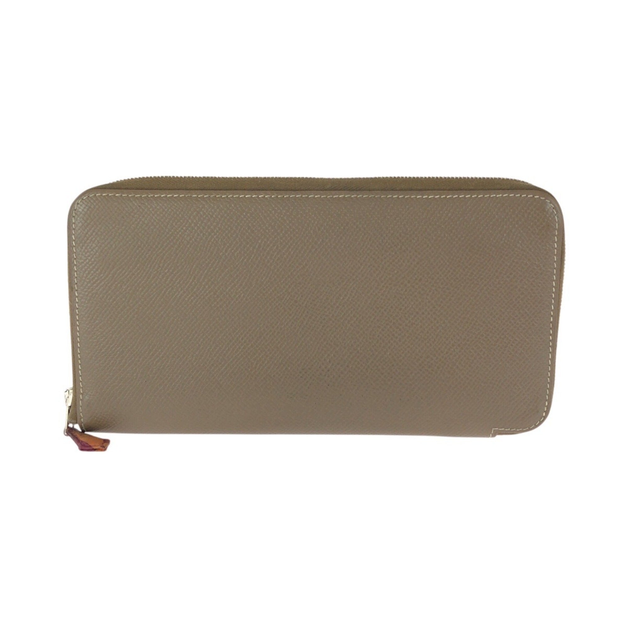Hermes Beige Etoupe Gray Epsom Leather Long Wallet (Bi-Fold) (Pre-Owned)