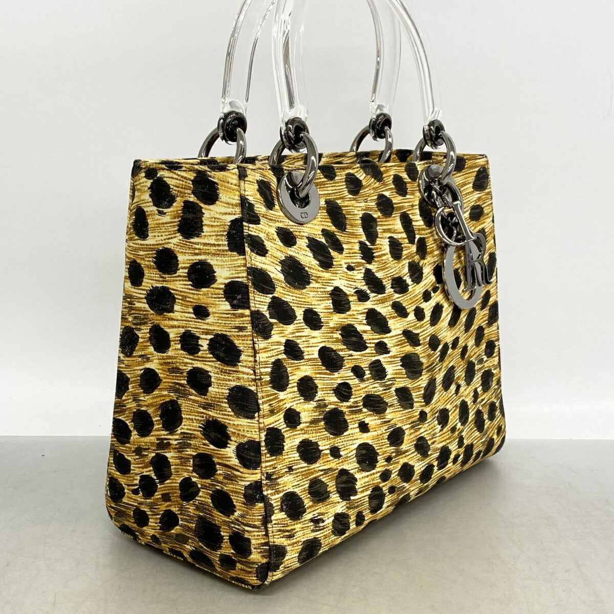 Christian Dior Black Brown Canvas Handbag (Pre-Owned)