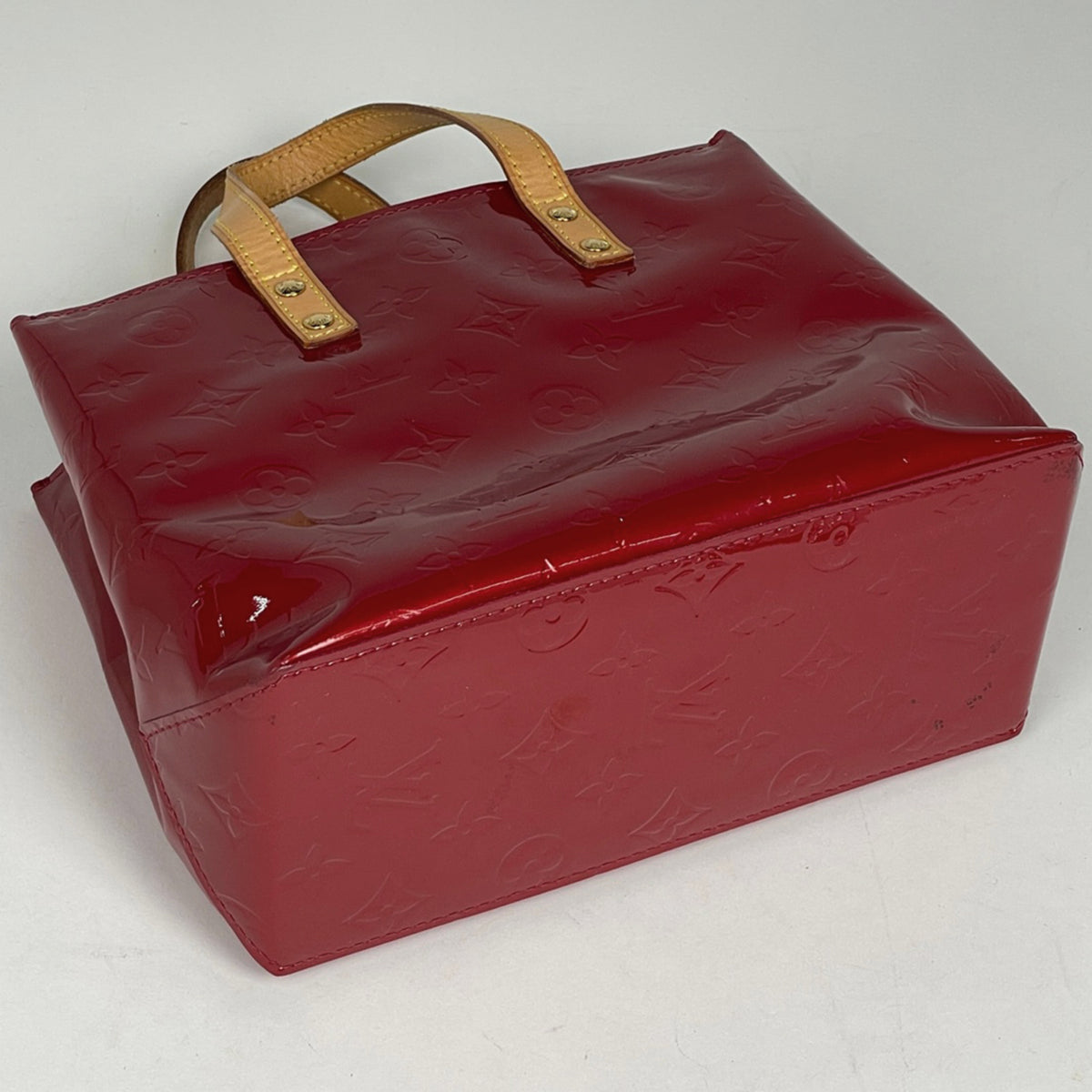 Louis Vuitton Pomme D'amour Red Color Monogram Vernis Handbag Tote Bag (Pre-Owned)