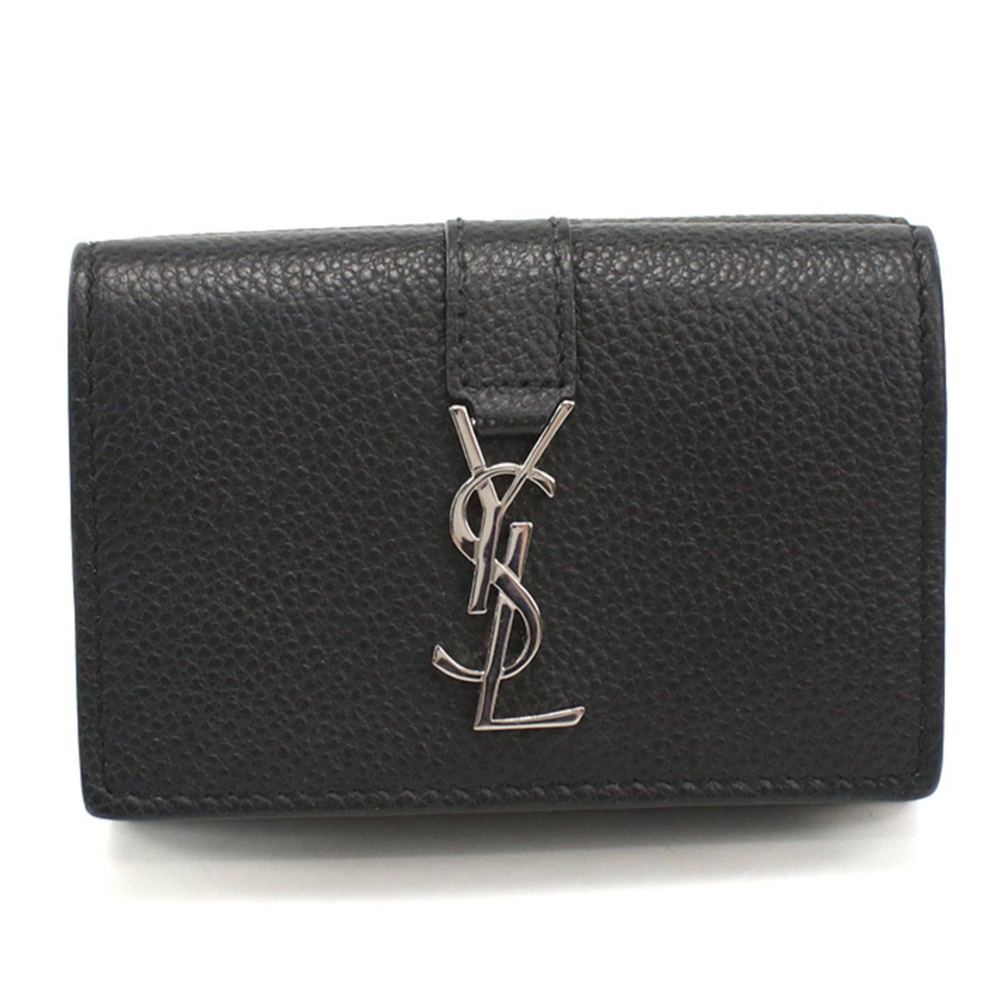 Saint Laurent Black Leather Wallet (Tri-Fold) (Pre-Owned)