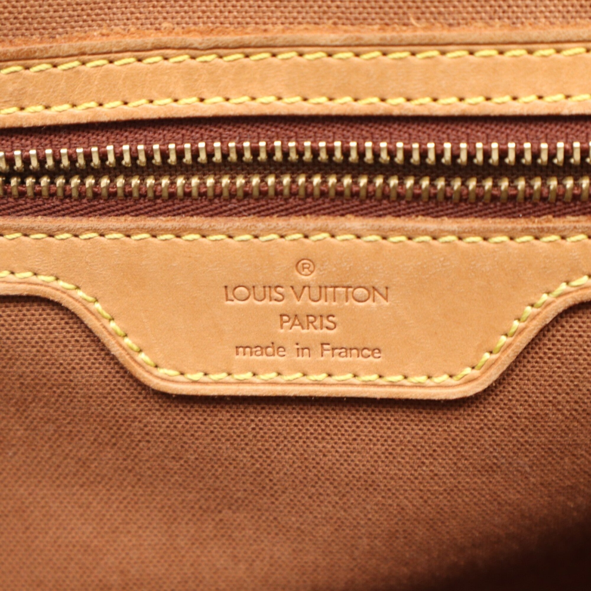 Louis Vuitton Beige Brown Monogram Coated Canvas Leather Shoulder Bag (Pre-Owned)