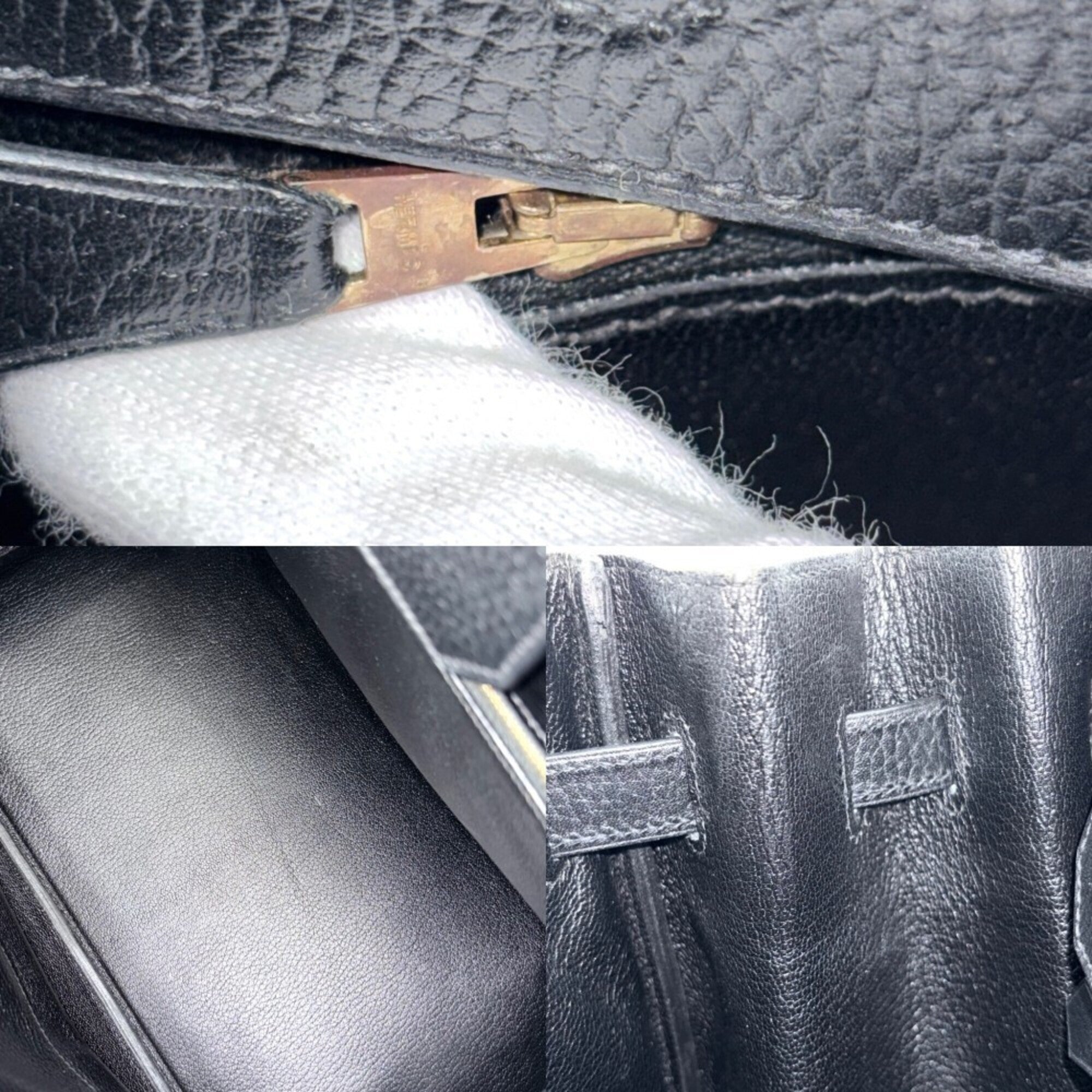 Hermes Black Leather Handbag (Pre-Owned)
