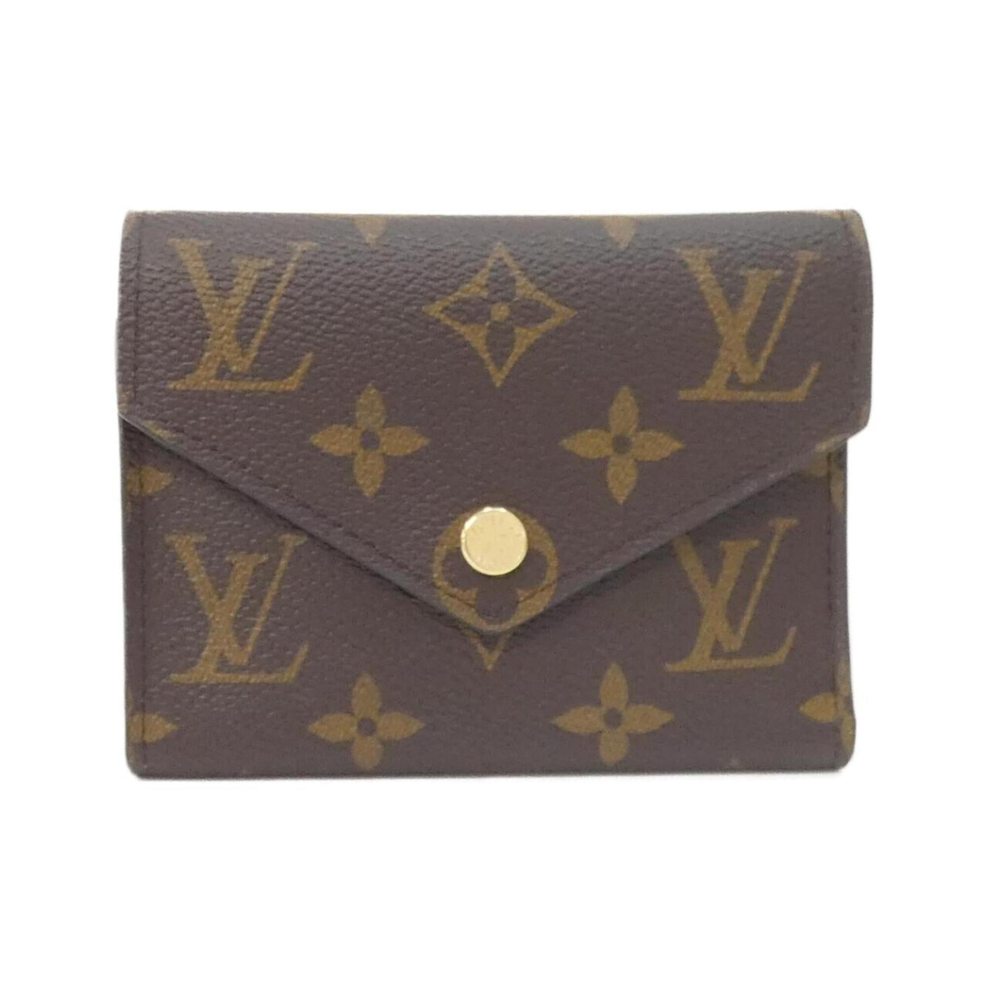 Louis Vuitton Monogram Marron Coated Canvas Wallet (Tri-Fold) (Pre-Owned)