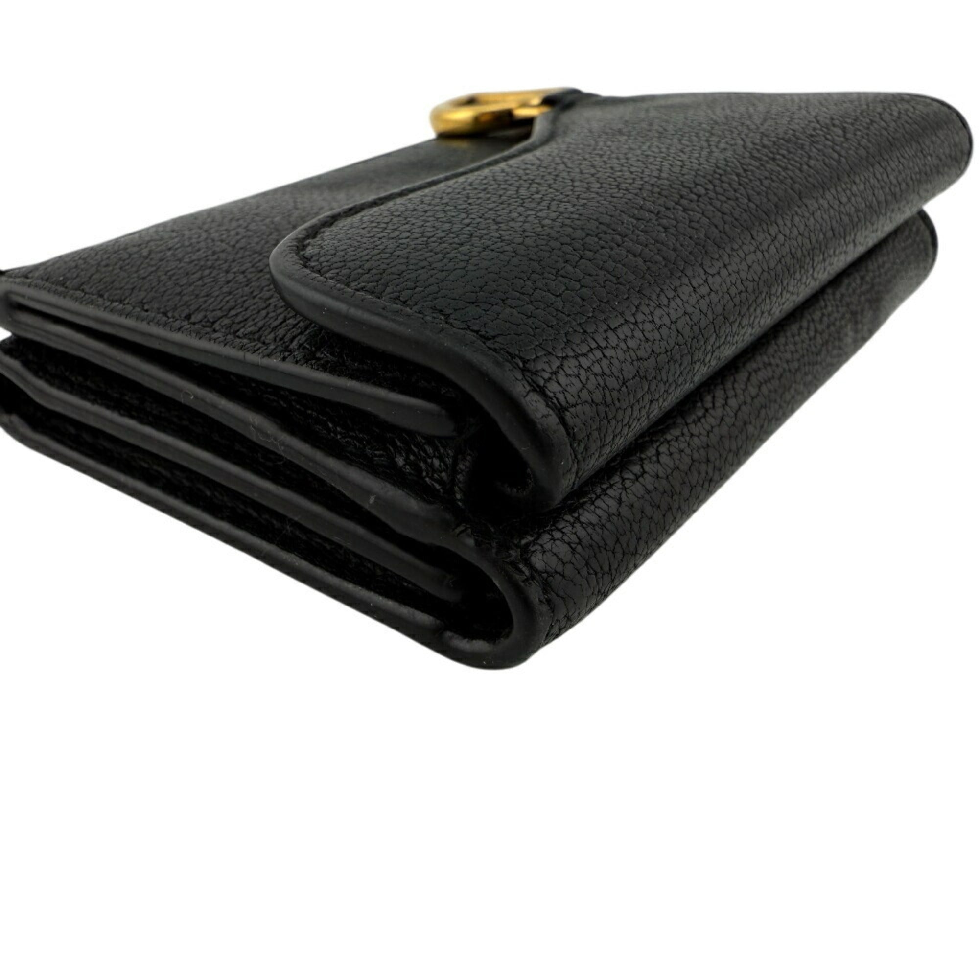 Christian Dior Black Leather Wallet (Tri-Fold) (Pre-Owned)