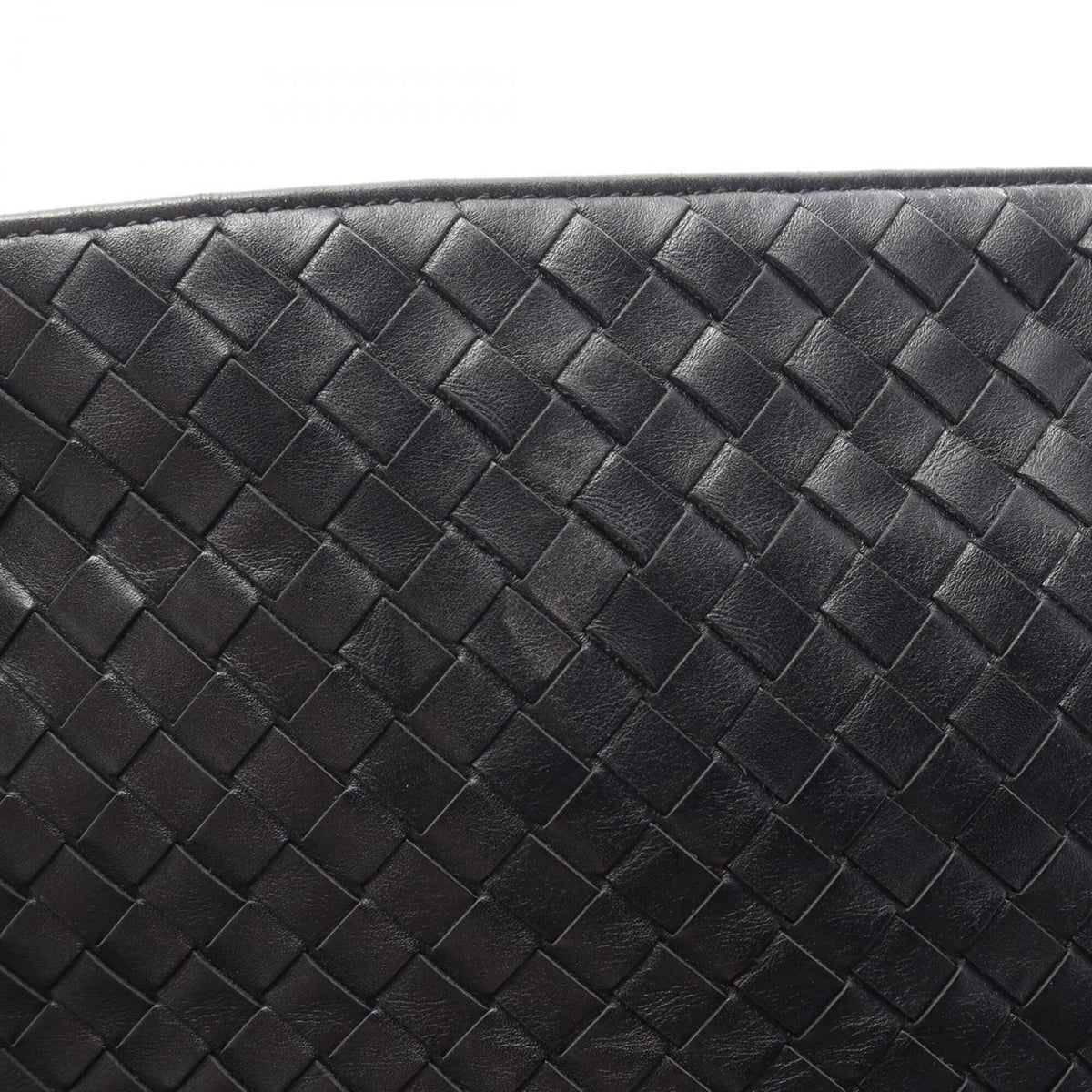 Bottega Veneta Intrecciato Black Navy Leather Handbag Shoulder Bag (Pre-Owned)