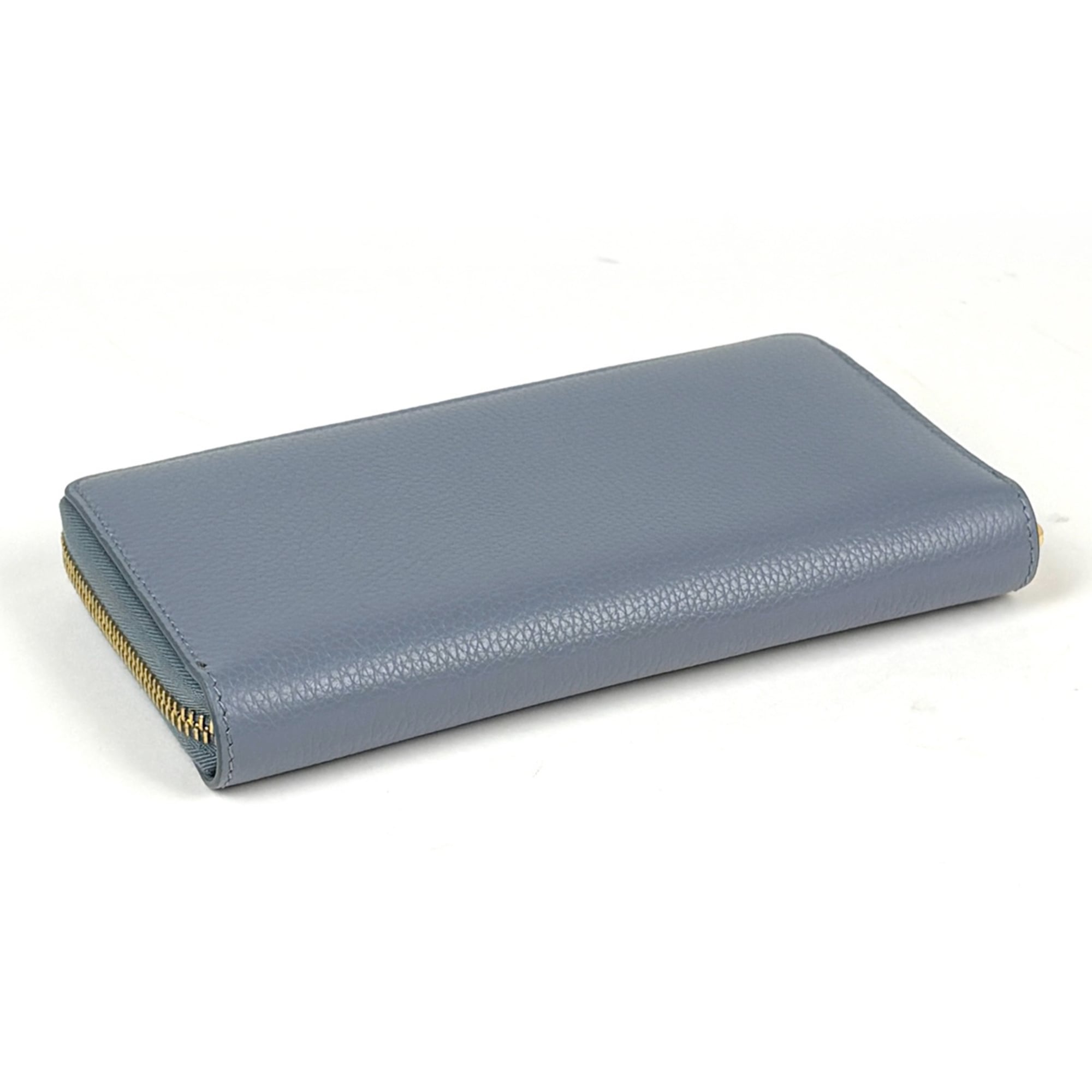 Gucci Blue Leather Long Wallet (Bi-Fold) (Pre-Owned)