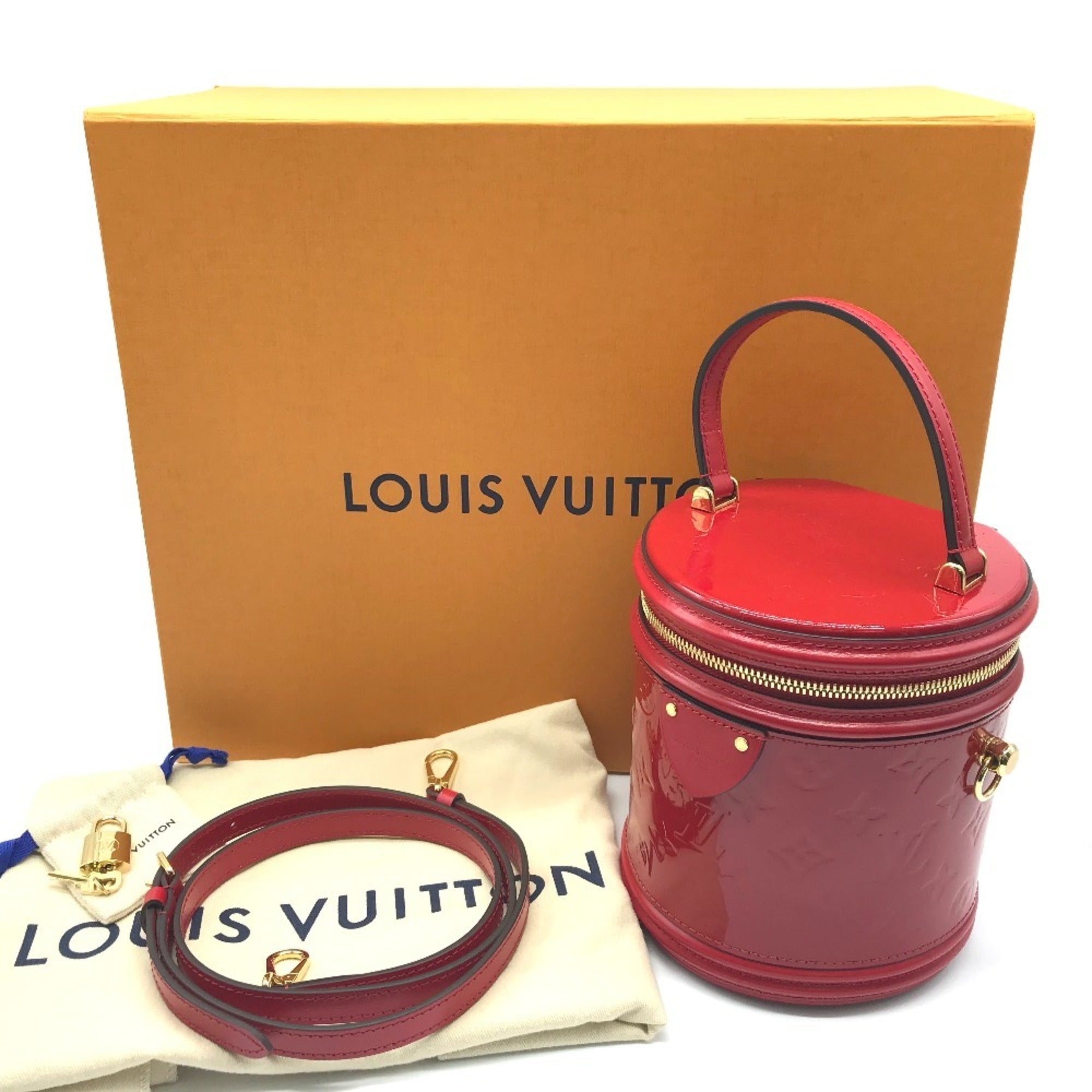 Louis Vuitton Red Color Rouge Patent Leather Handbag (Pre-Owned)