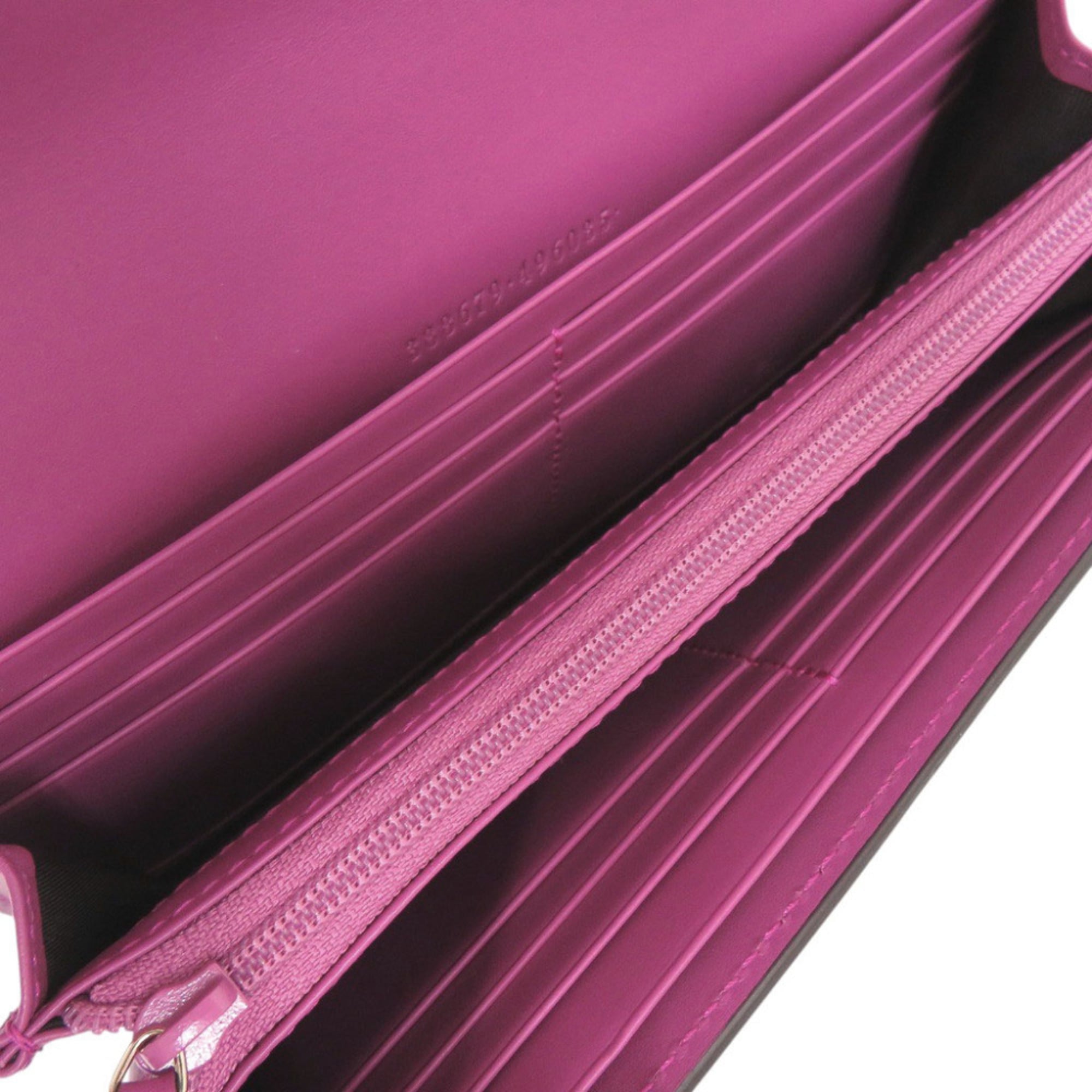 Gucci Purple Leather Long Wallet (Bi-Fold) (Pre-Owned)