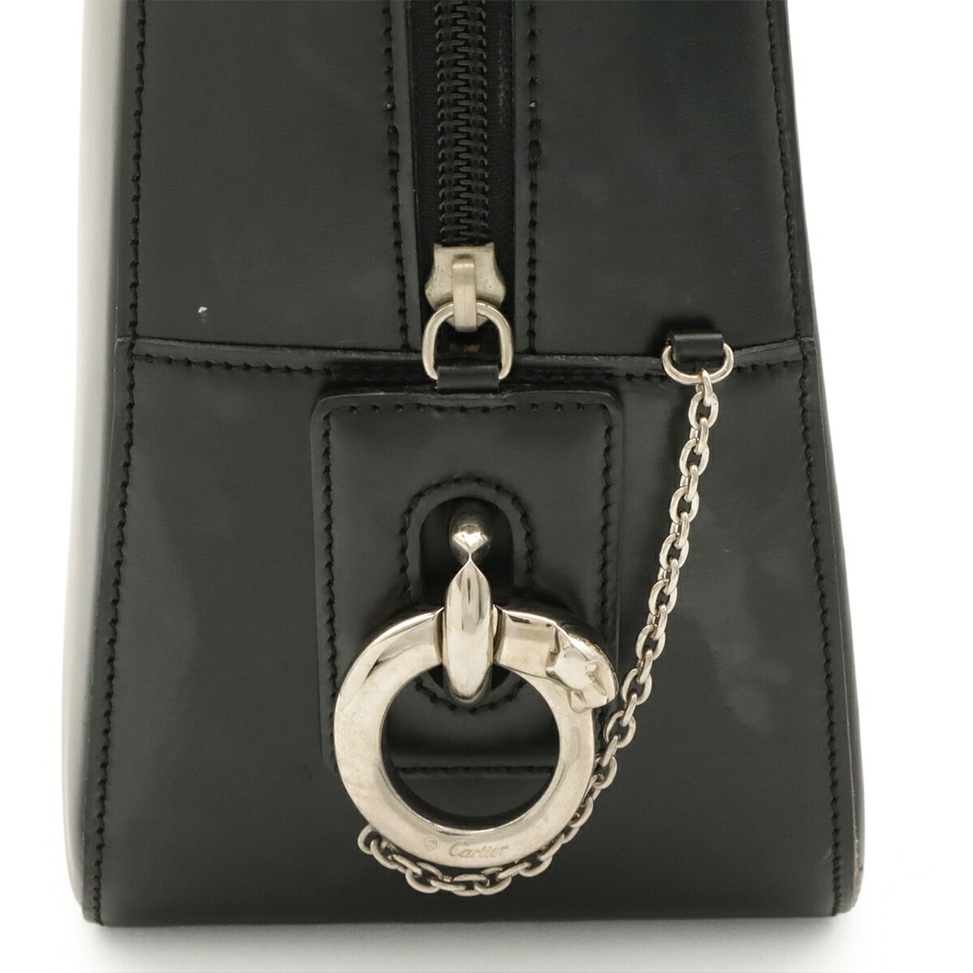 Cartier Black Leather Handbag Tote Bag (Pre-Owned)