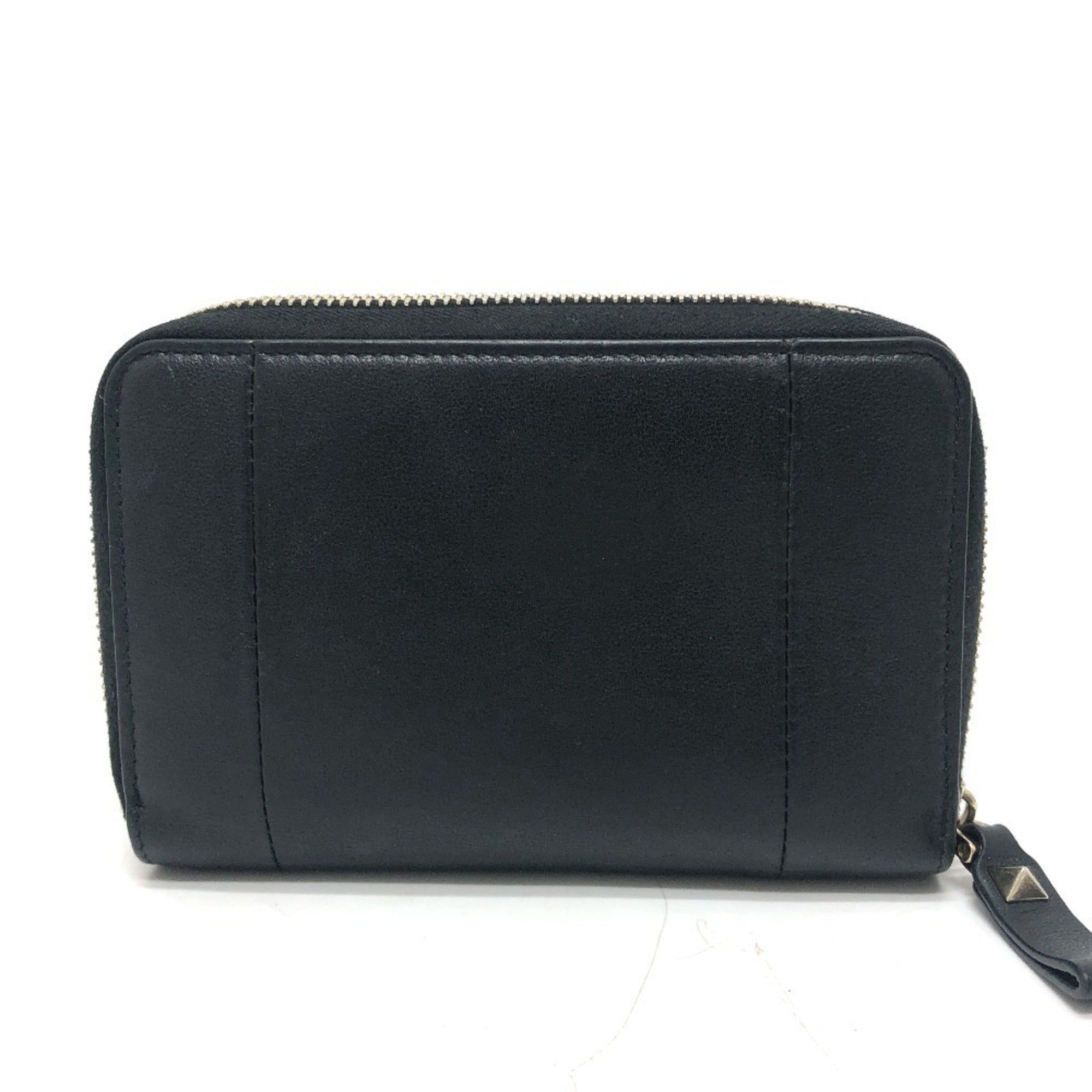 Valentino Black White Leather Wallet (Bi-Fold) (Pre-Owned)
