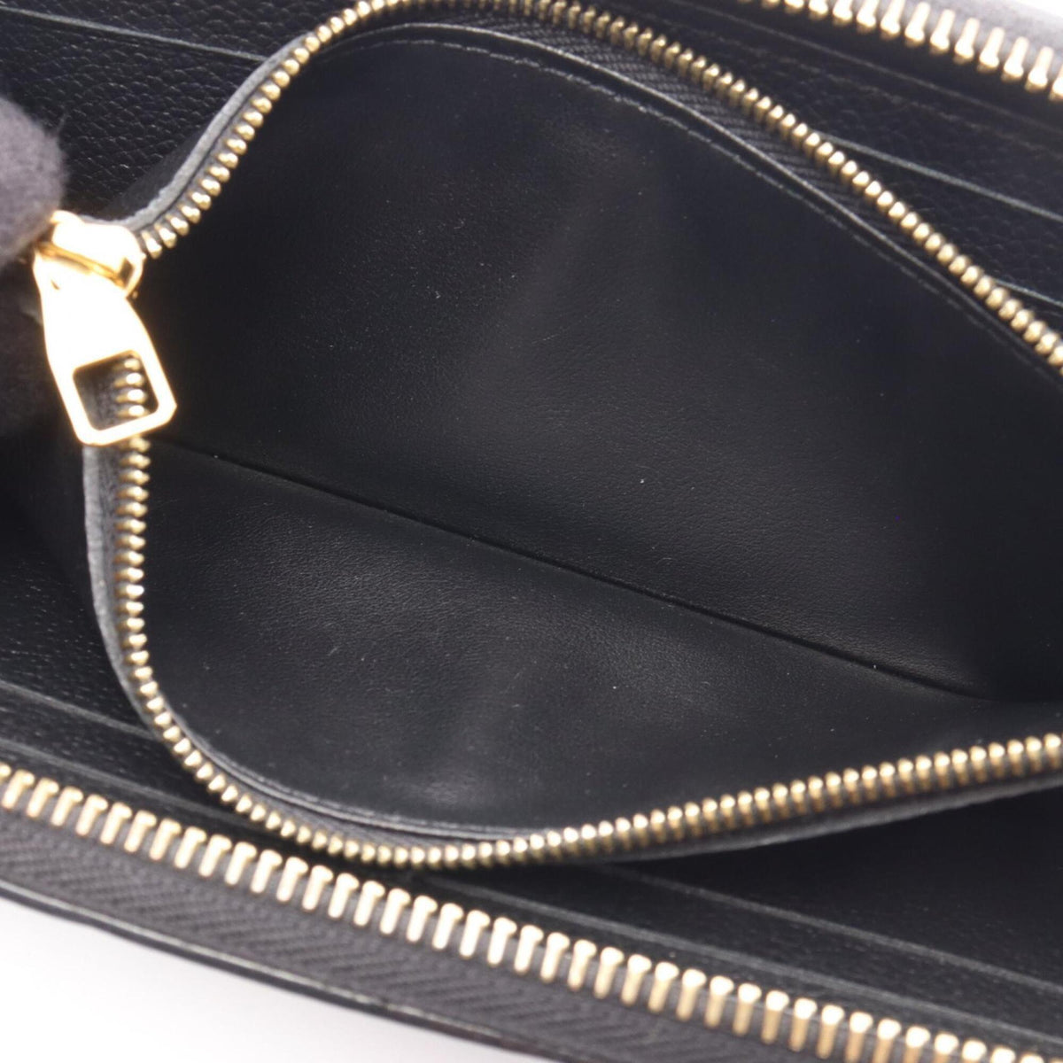 Louis Vuitton Black Noir Leather Long Wallet (Bi-Fold) (Pre-Owned)