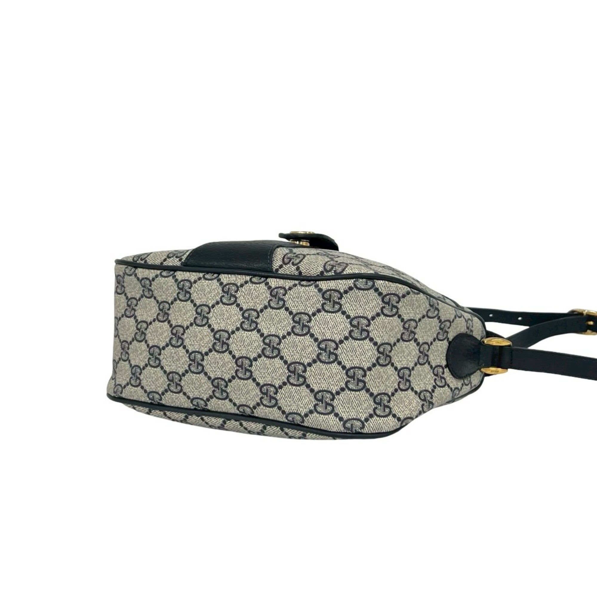 Gucci Navy Red Color Pvc Leather Shoulder Bag (Pre-Owned)