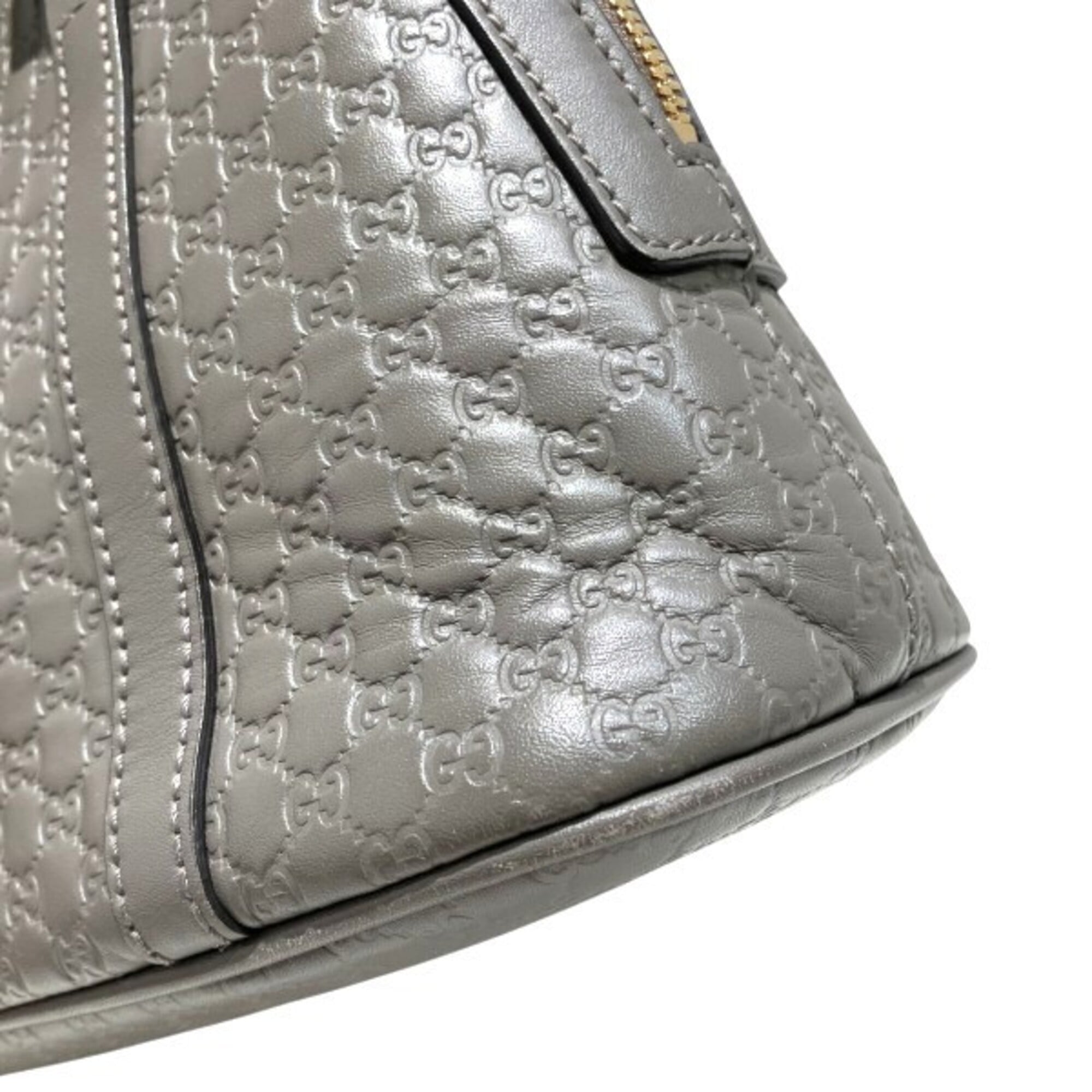 Gucci Gray Leather Handbag Shoulder Bag (Pre-Owned)