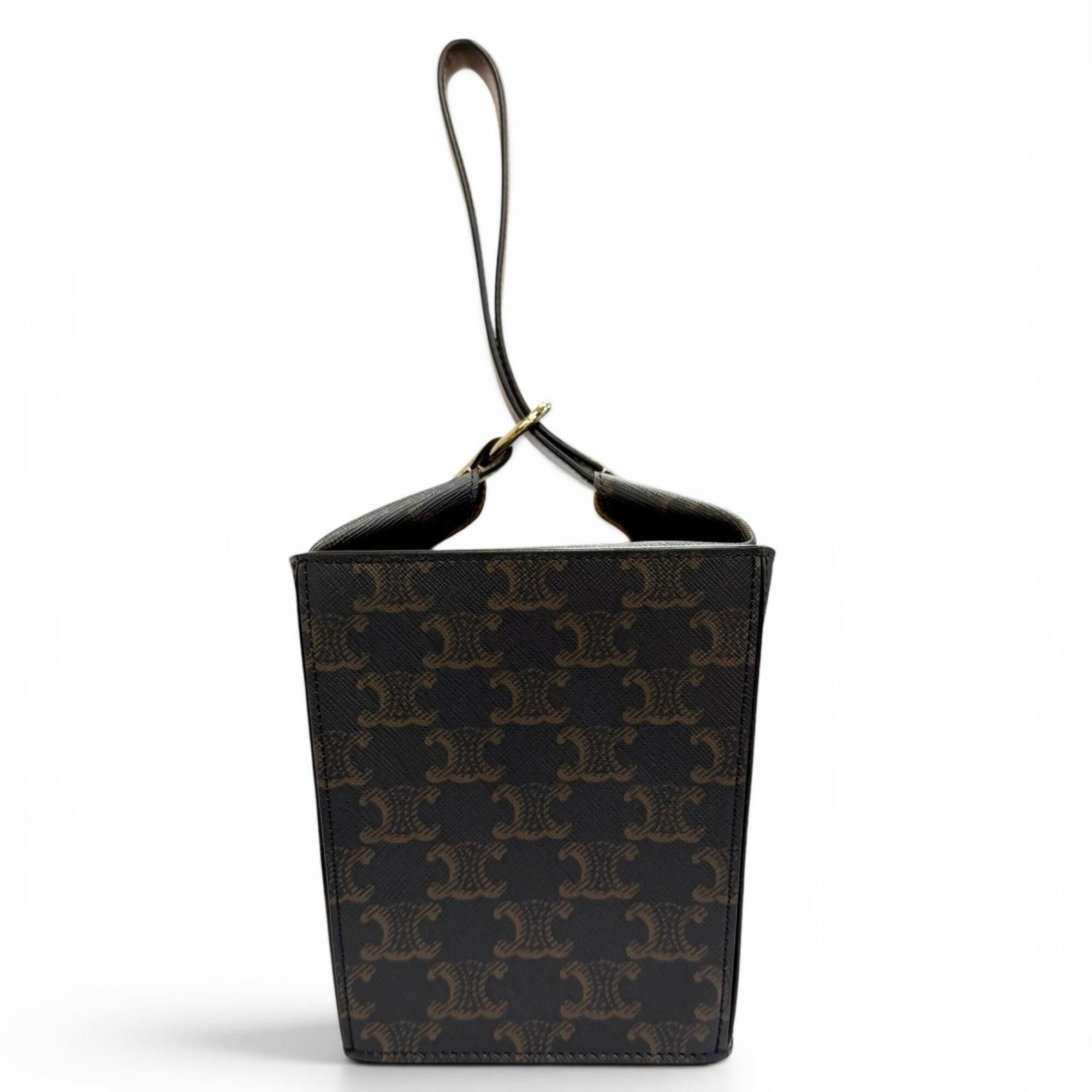 Celine Brown Canvas Handbag (Pre-Owned)