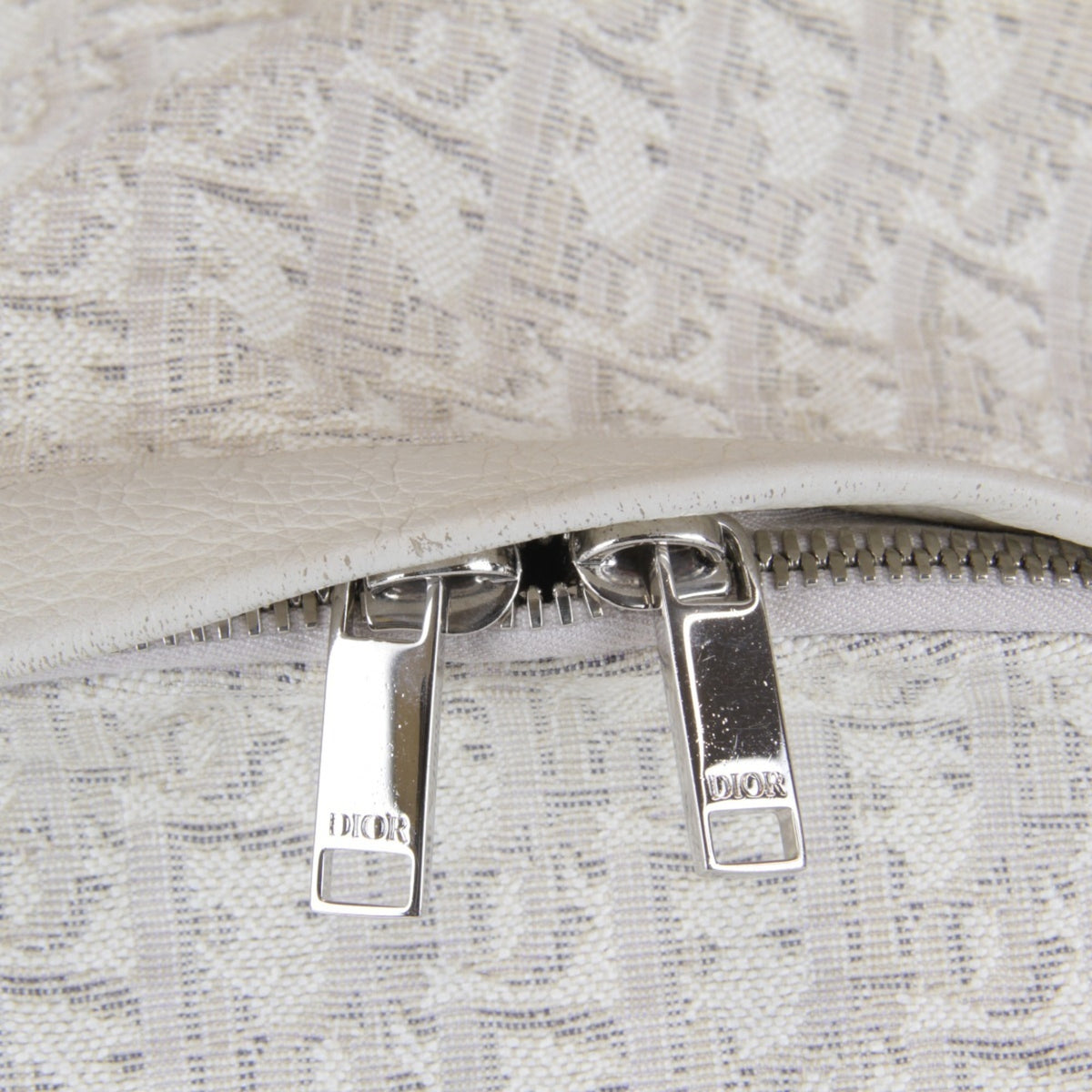 Christian Dior White Canvas Leather Backpack (Pre-Owned)