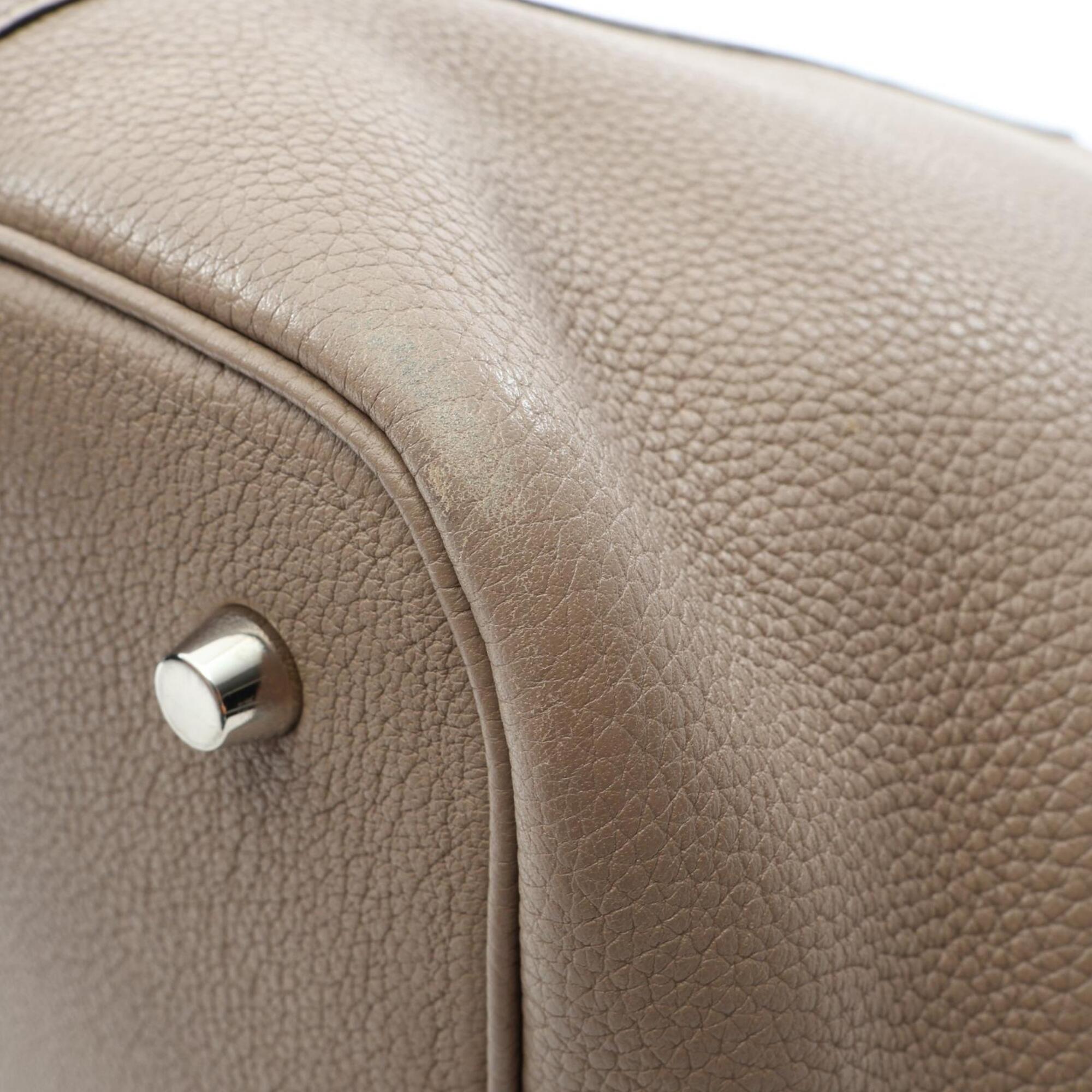 Hermes Picotin Gray Taurillon Clemence Leather Handbag (Pre-Owned)