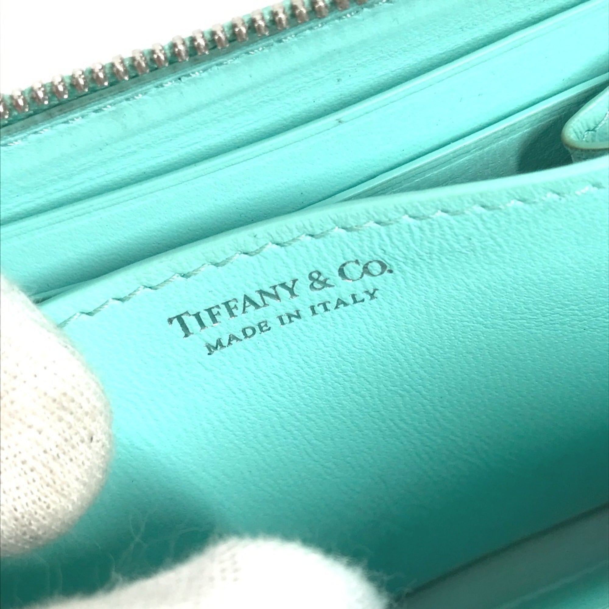 Tiffany Blue Leather Coin Purse/Coin Case (Pre-Owned)