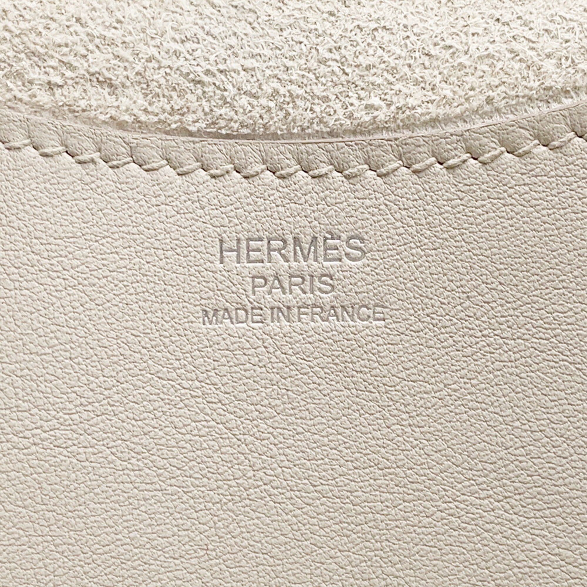 Hermes Beige Light Beige Taurillon Clemence Leather Swift Leather Tote Bag (Pre-Owned)