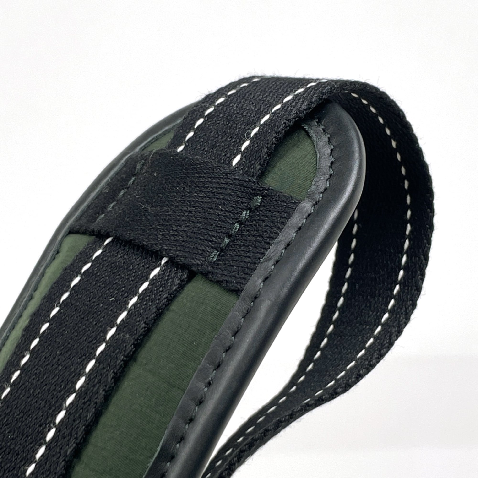 Bottega Veneta Black Green Nylon Messenger Bag (Pre-Owned)