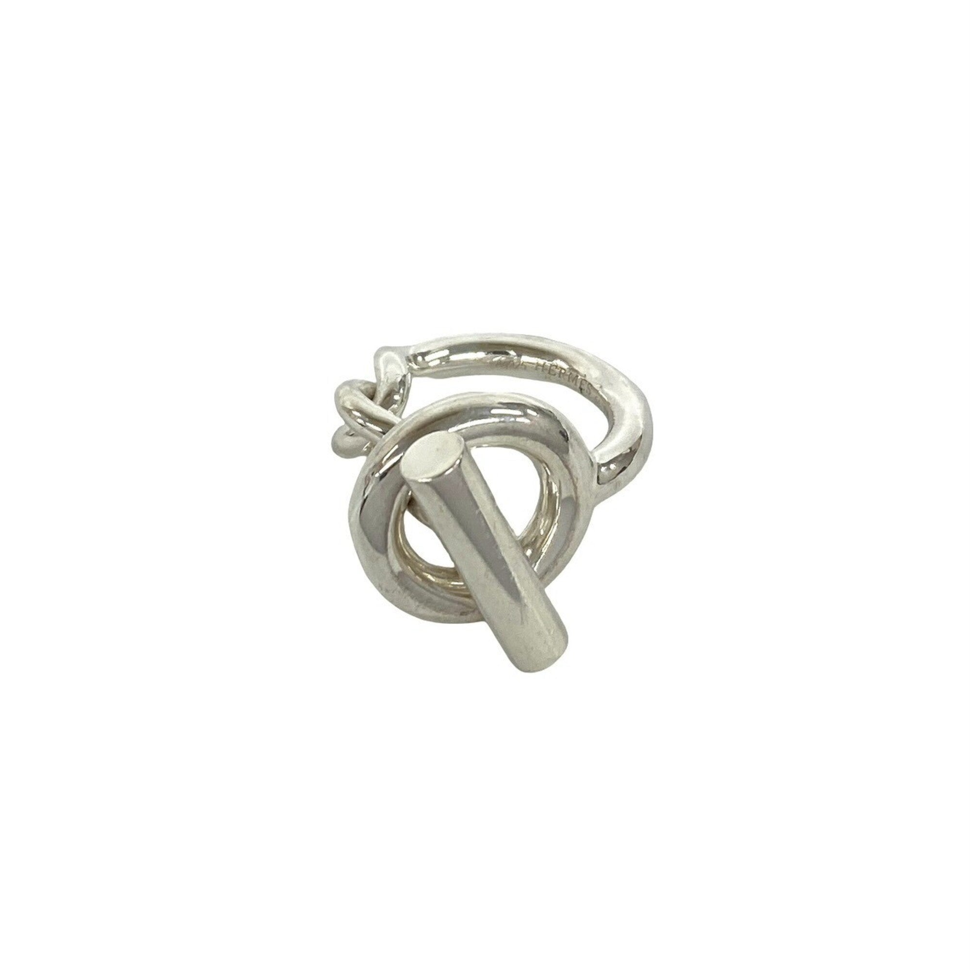 Hermes Silver Silver 925 Band Ring (Pre-Owned)
