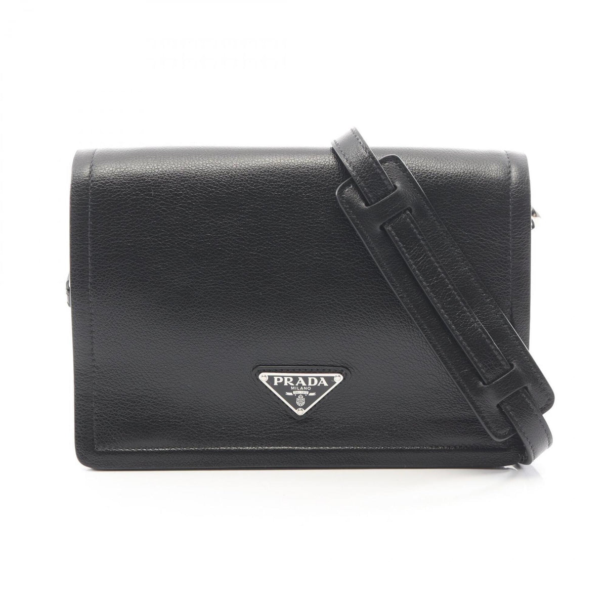 Prada Black Leather Handbag Shoulder Bag (Pre-Owned)