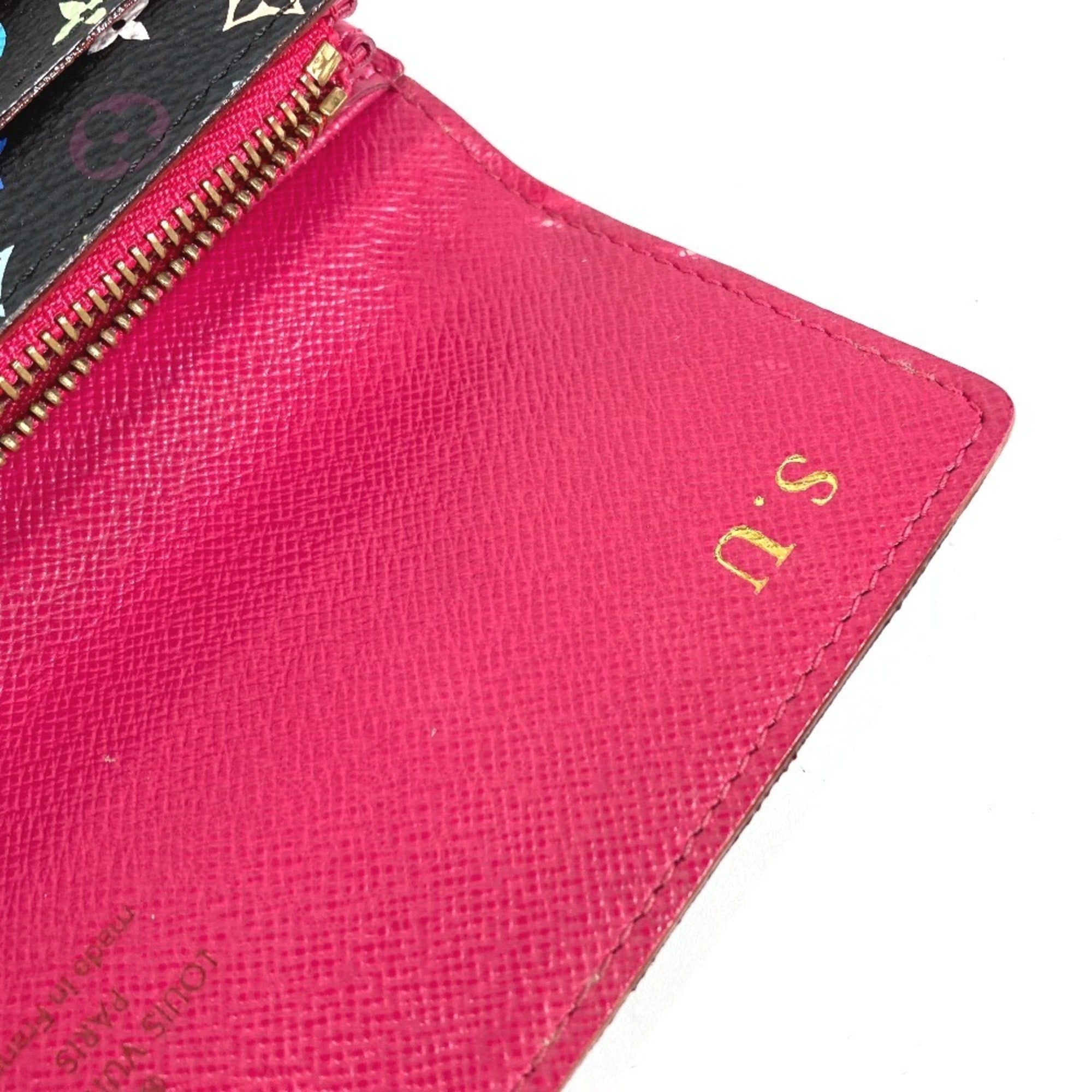 Louis Vuitton Monogram Multicolore Black Noir Pink Monogram Multicolore Long Wallet (Bi-Fold) (Pre-Owned)