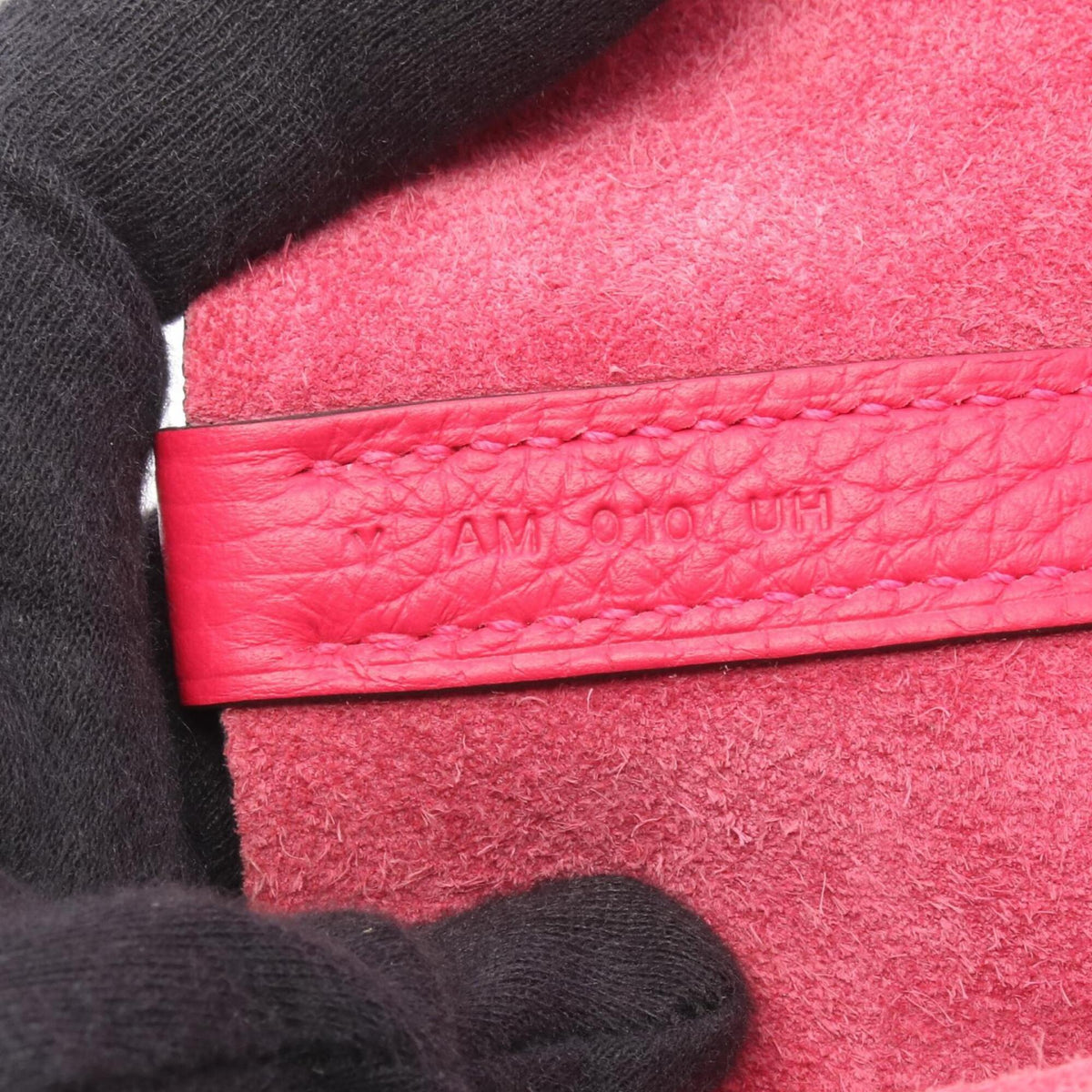 Hermes Pink Red Color Taurillon Clemence Leather Leather Swift Leather Handbag (Pre-Owned)