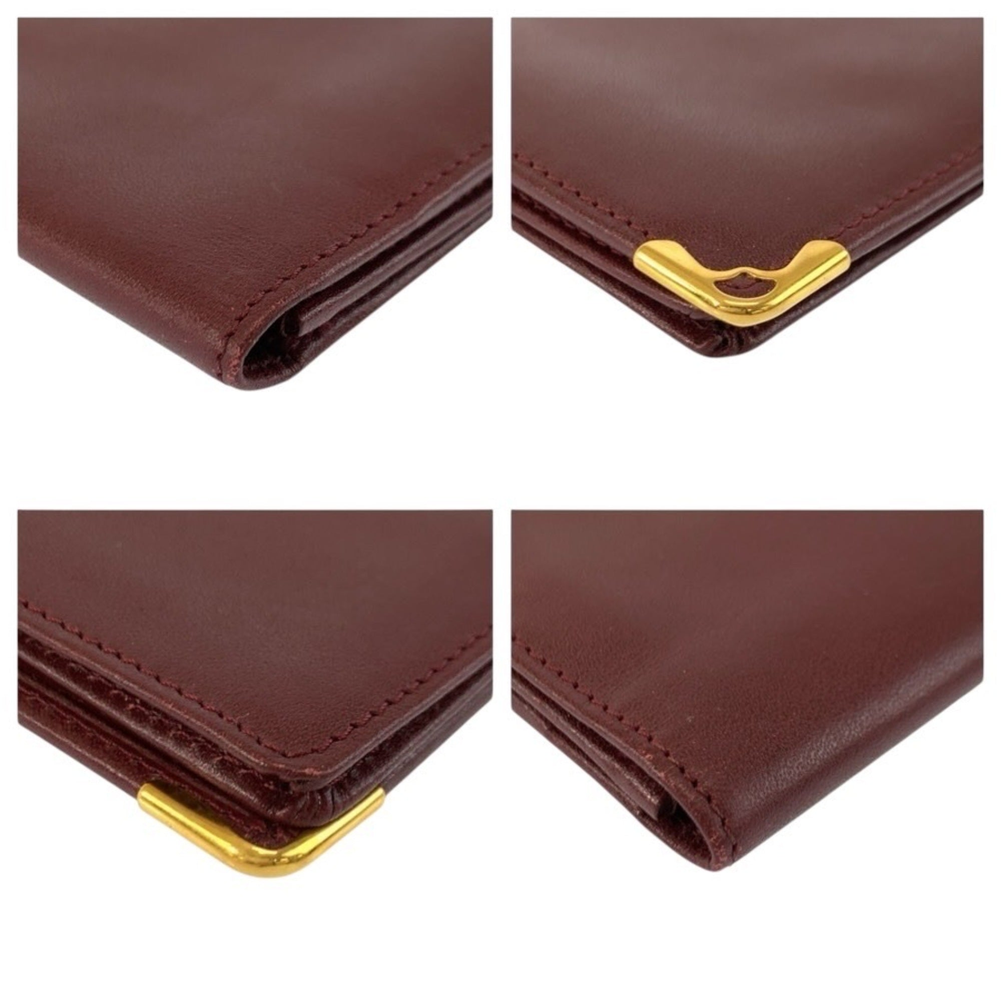 Cartier Bordeaux Leather Long Wallet (Bi-Fold) (Pre-Owned)