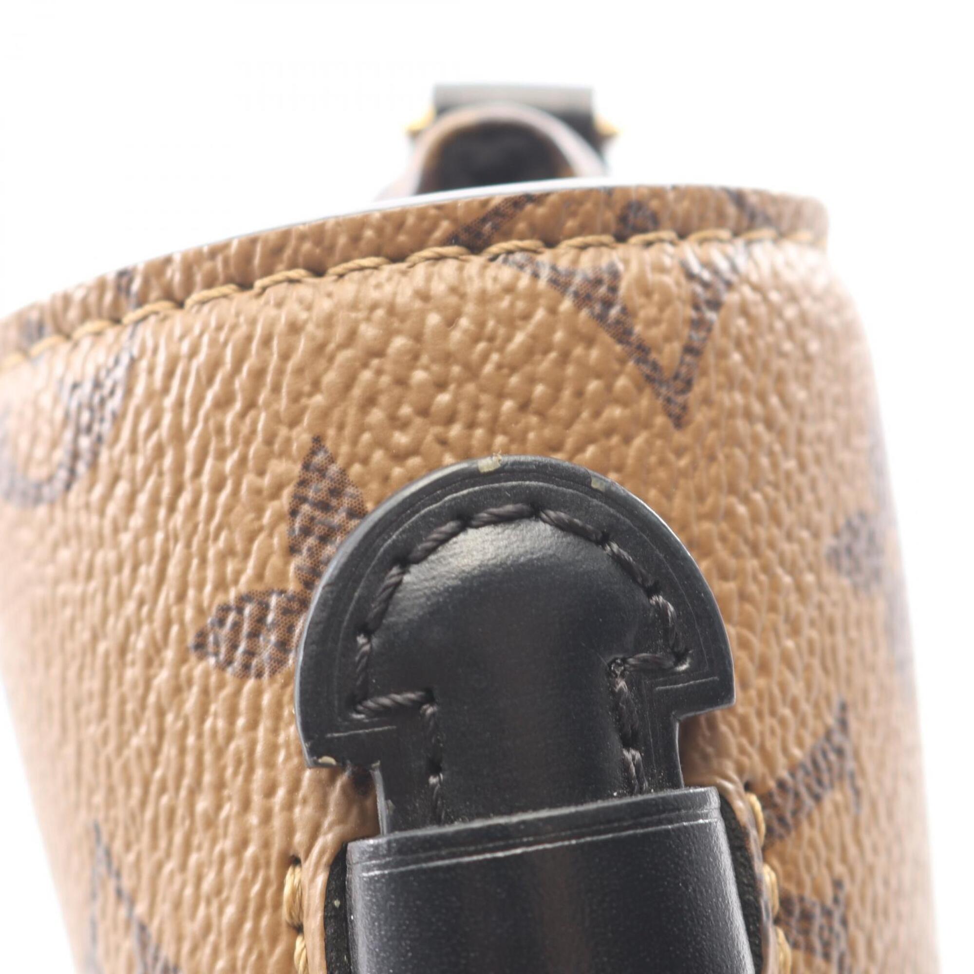 Louis Vuitton Black Brown Coated Canvas Pvc Monogram Reverse Leather Handbag Pochette (Pre-Owned)
