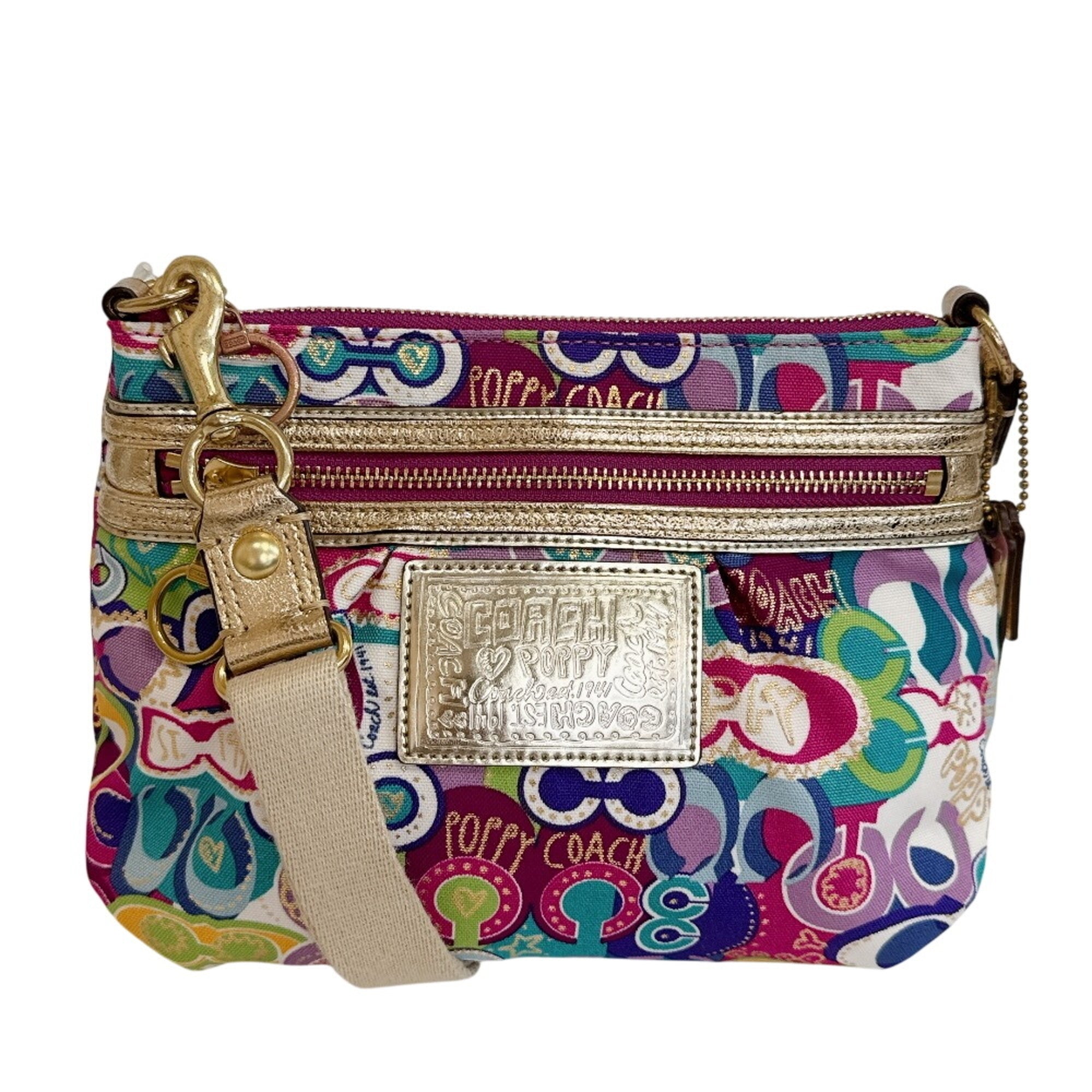 Coach Multi-Color Canvas Pochette Pouch Shoulder Bag (Pre-Owned)