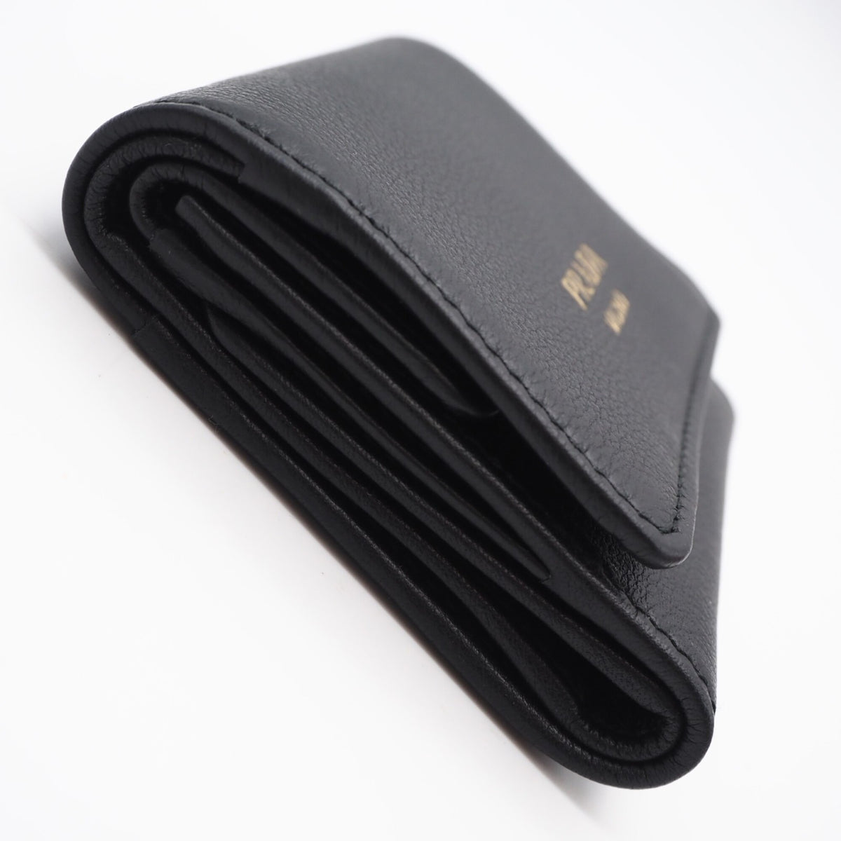 Prada Black Leather Wallet (Tri-Fold) (Pre-Owned)